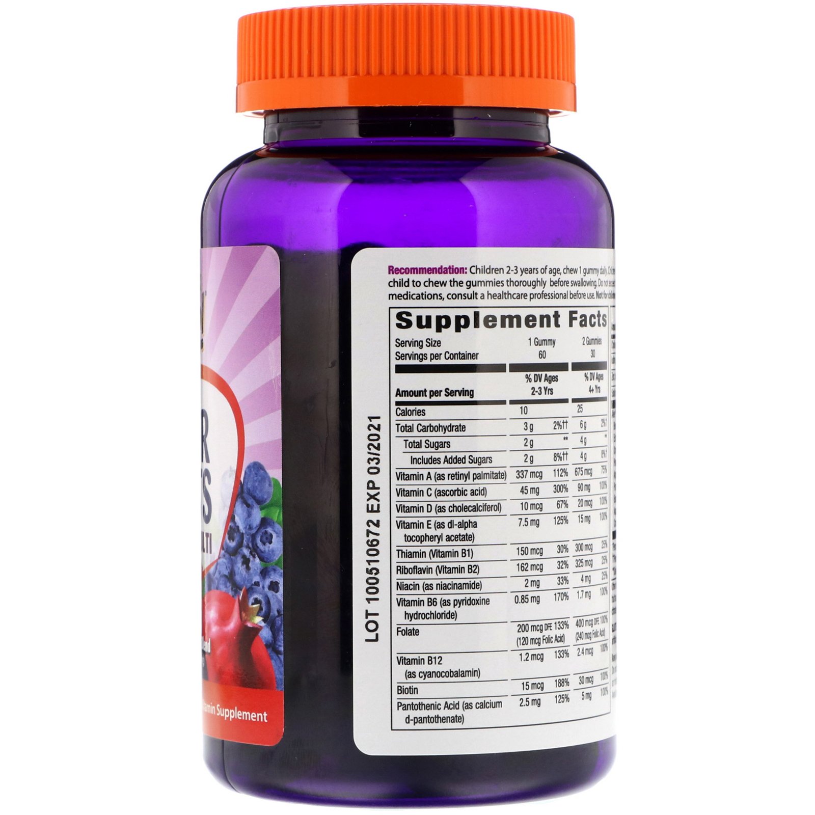 Nature's Way, Alive! Super Fruits Complete Multi, Kids, Pomegranate Cherry Flavor, 60 Gummies - Imagem 2