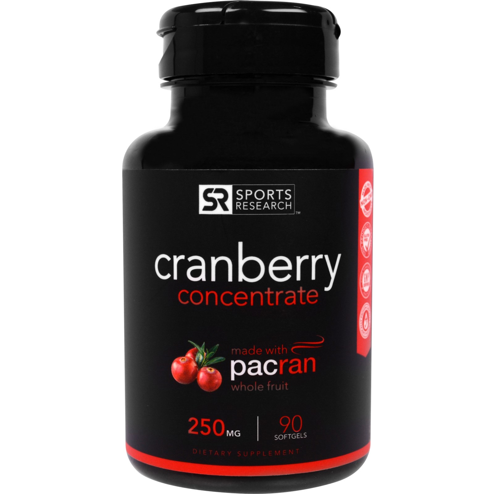 Sports Research, Concentrado de Cranberry, 250 mg, 90 Cápsulas Softgel