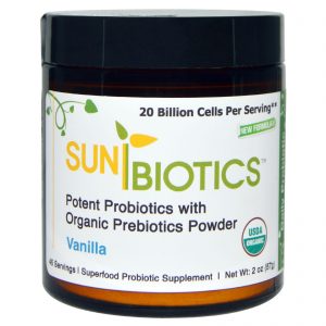 Comprar sunbiotics, probióticos potentes com prebióticos orgânicos em pó, baunilha, 57 g (2 oz) preço no brasil probióticos suplementos nutricionais suplemento importado loja 97 online promoção -