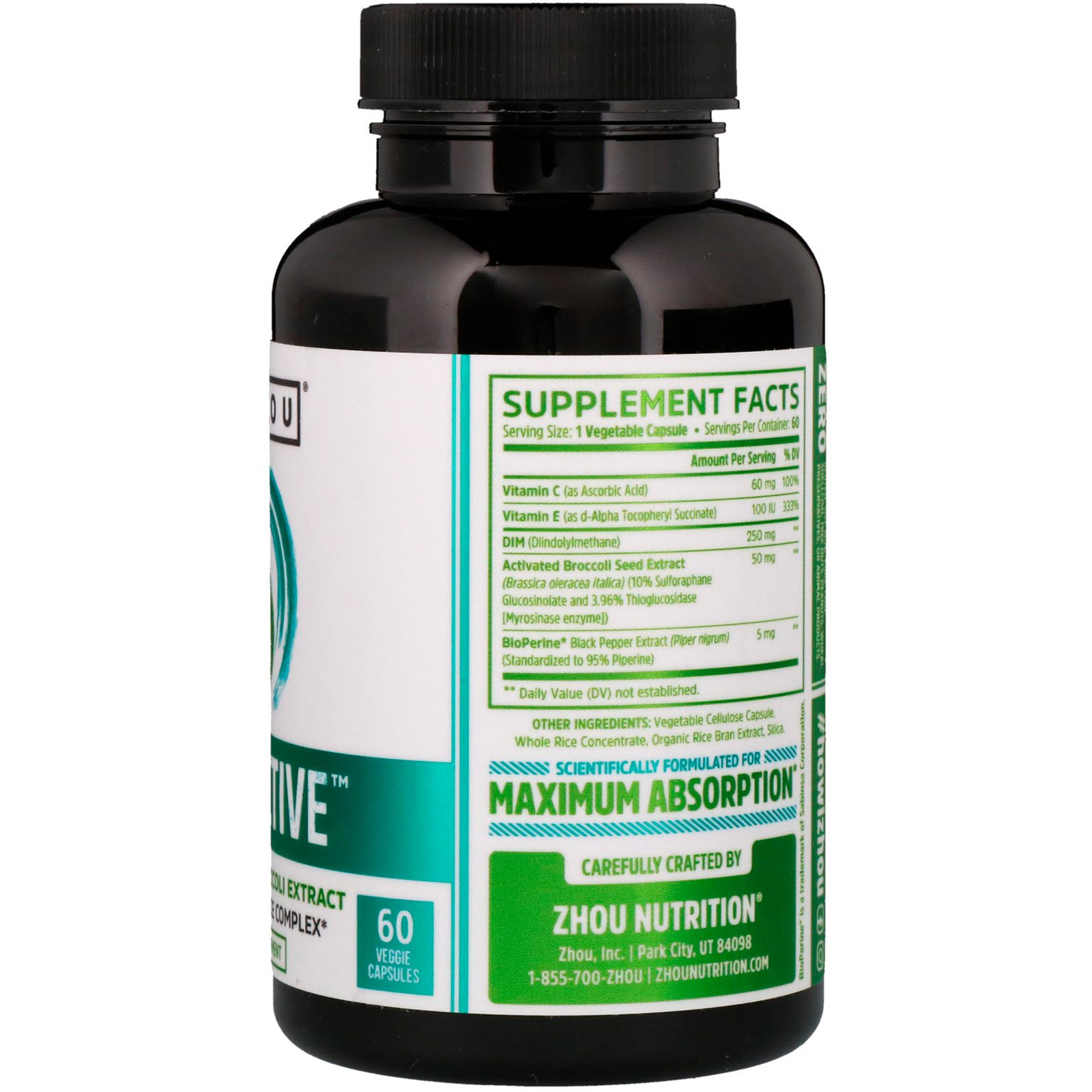Zhou Nutrition, DIM Active, Complexo de Equilíbrio Hormonal, 60 Cápsulas Vegetais - Imagem 2
