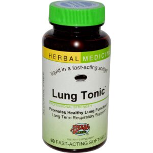 Herbs Etc., Tônico Pulmonar, Sem Álcool, 60 Cápsulas Gelatinosas de Ação Rápida