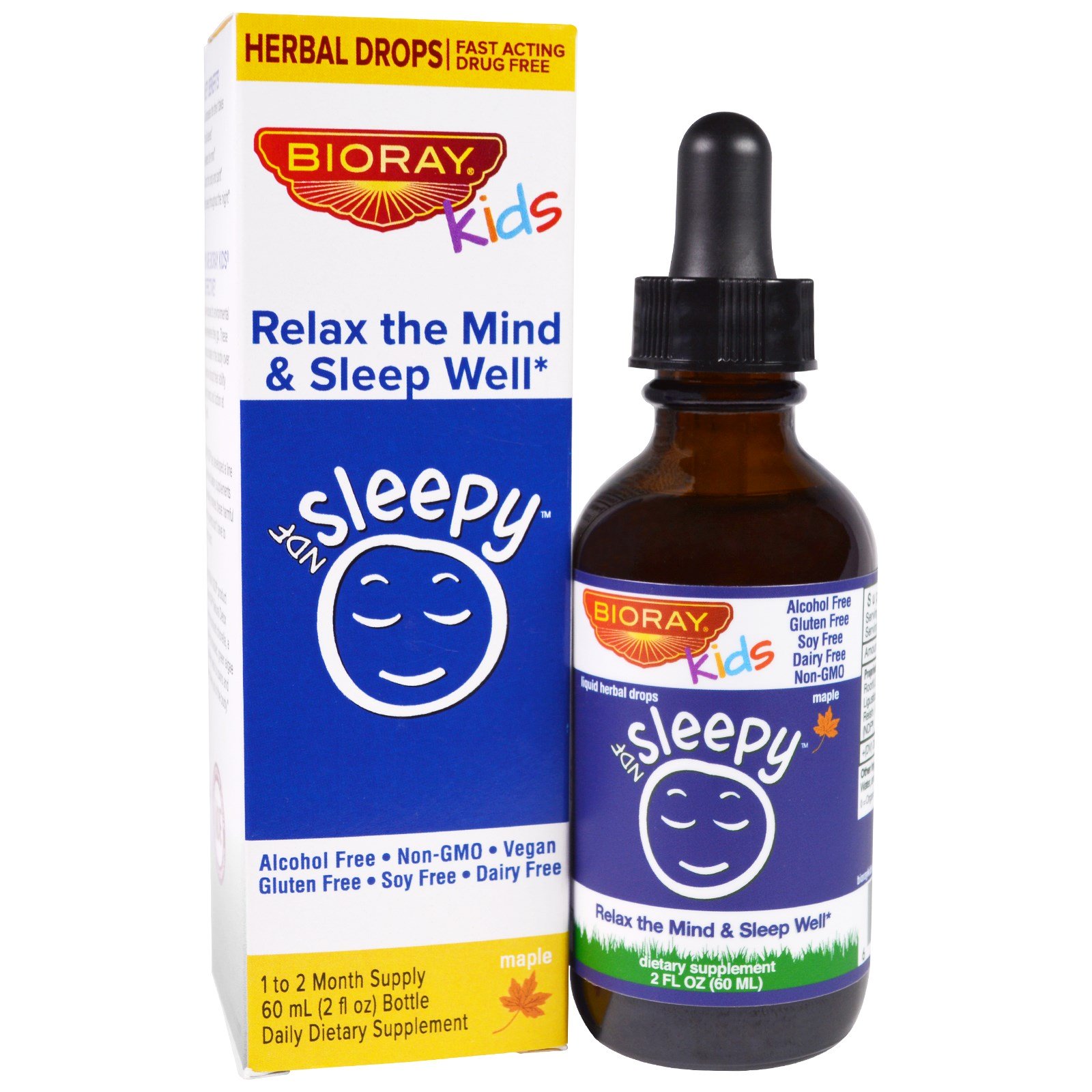 Bioray, NDF Sleep, Relax The Mind & Sleep Well, Kids, Sabor de Bordo, 60 ml (2 fl oz)