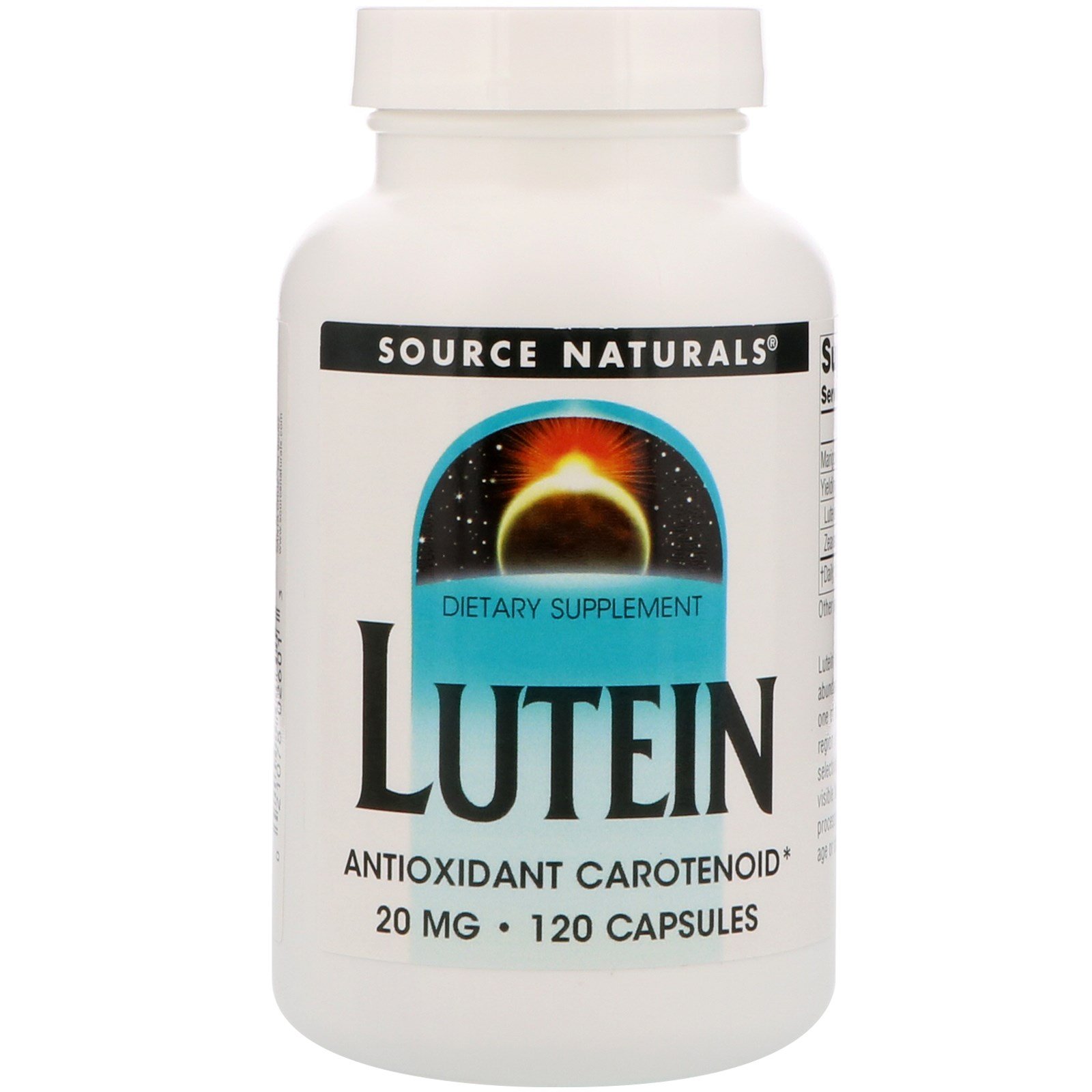 Source Naturals, Luteína, 20 mg, 120 Cápsulas