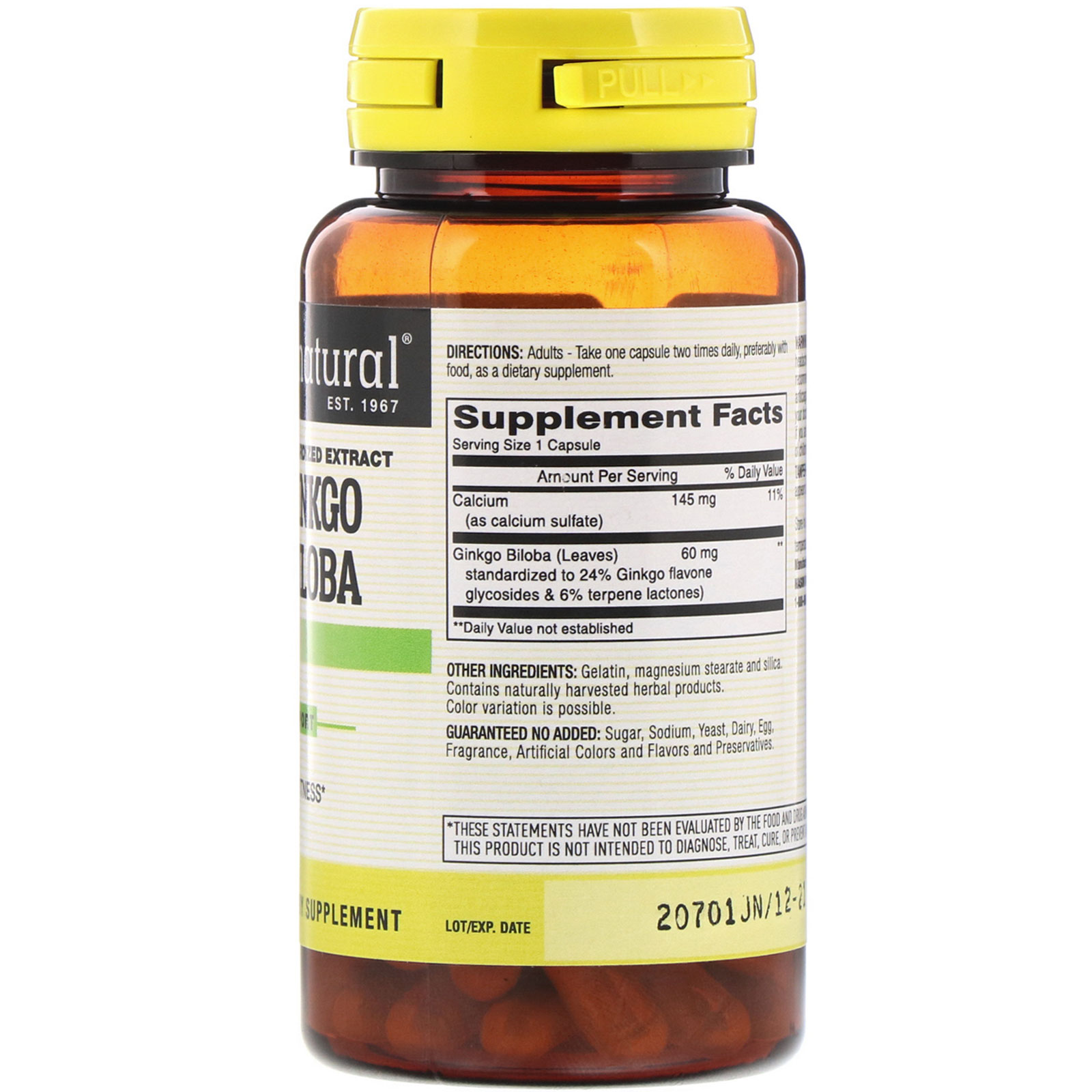 Mason Natural, Ginkgo Biloba, 60 Cápsulas - Imagem 2
