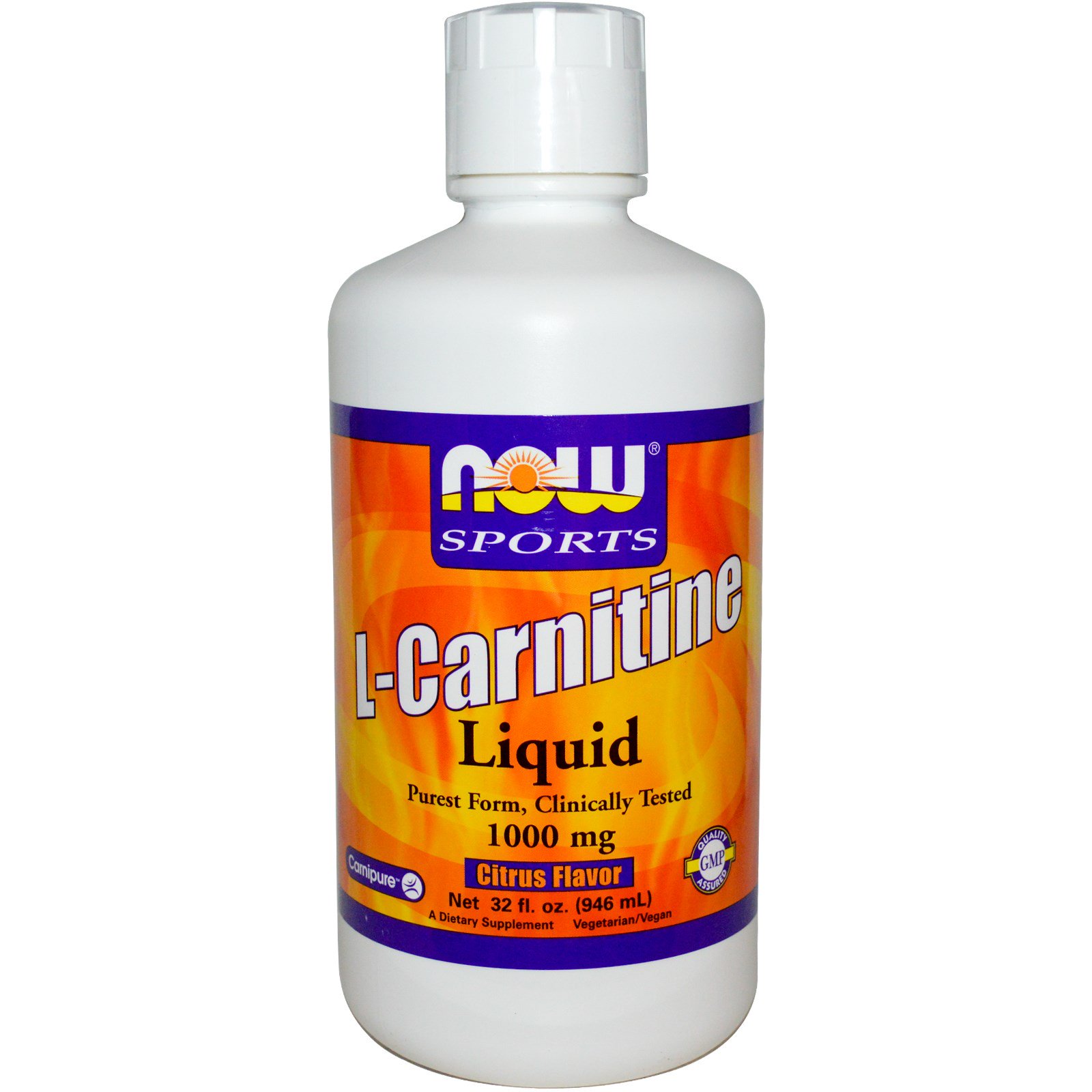 Now Foods, Sports, L-Carnitina Líquida, Sabor Citrus, 1000 mg, 946 ml (32 fl oz0