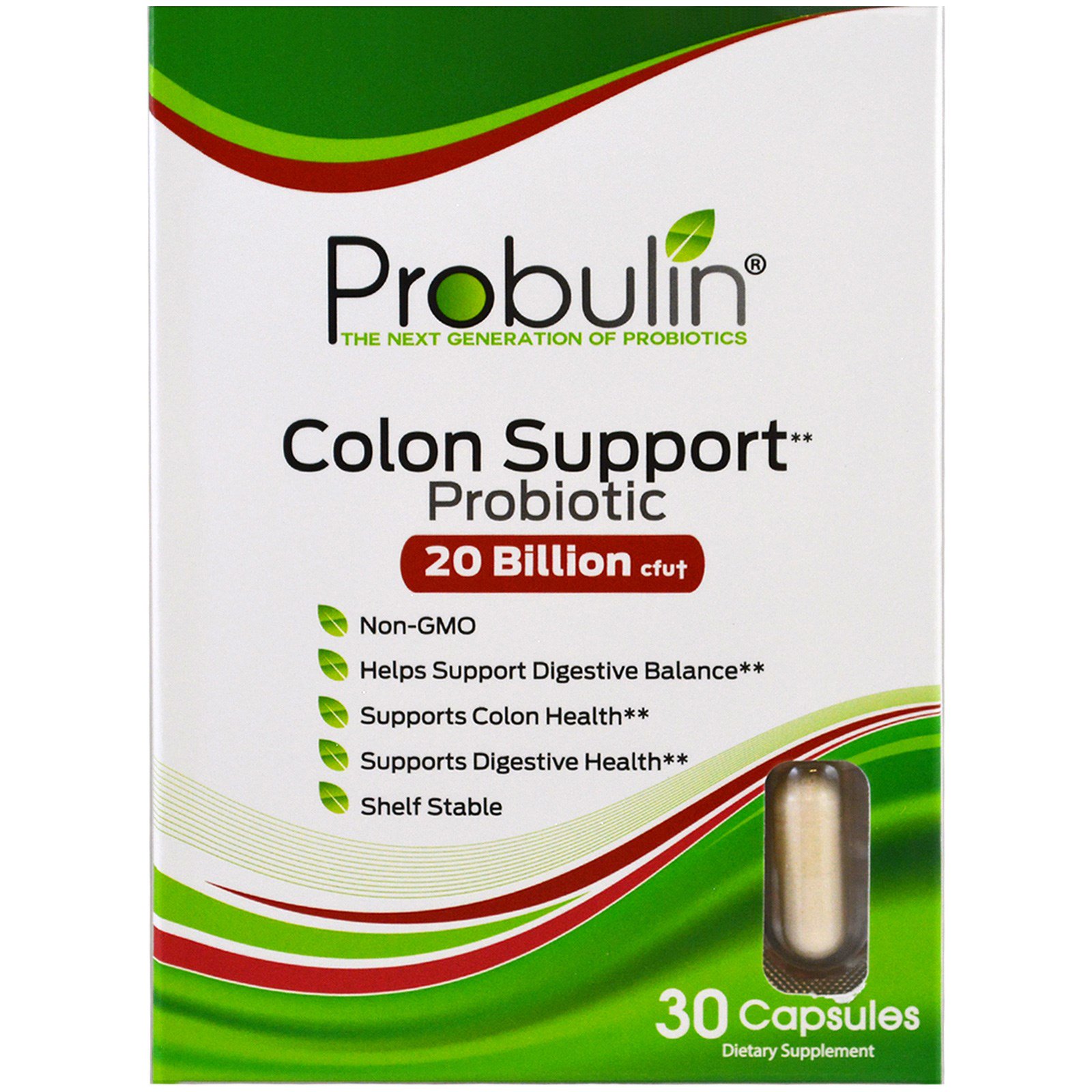 Probulin, Apoio para o Colon, Probiótico, 30 Cápsulas