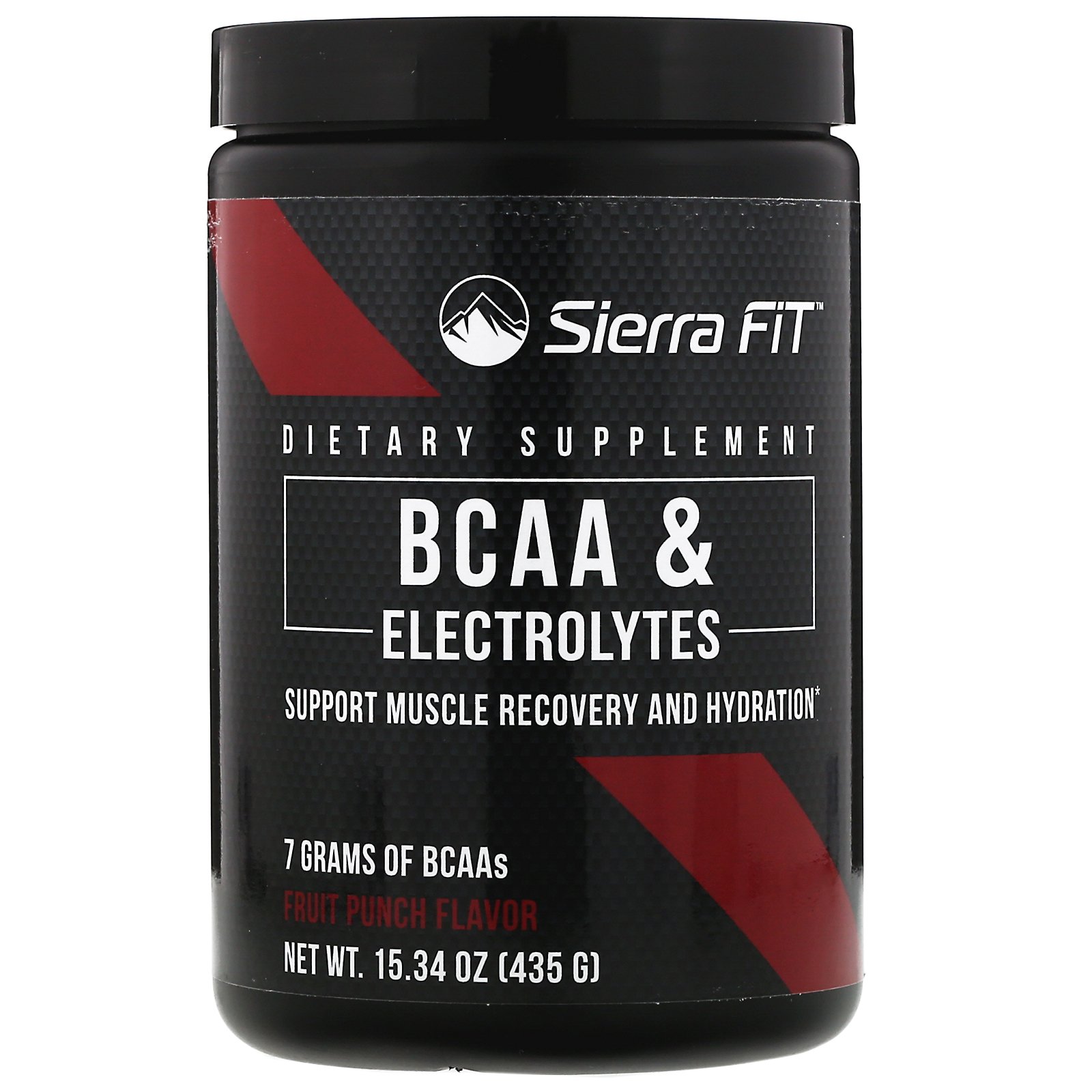 Sierra Fit, BCAA e Eletrólitos, 7G de BCAAs, Ponche de Frutas, 435 g (15,34 oz)