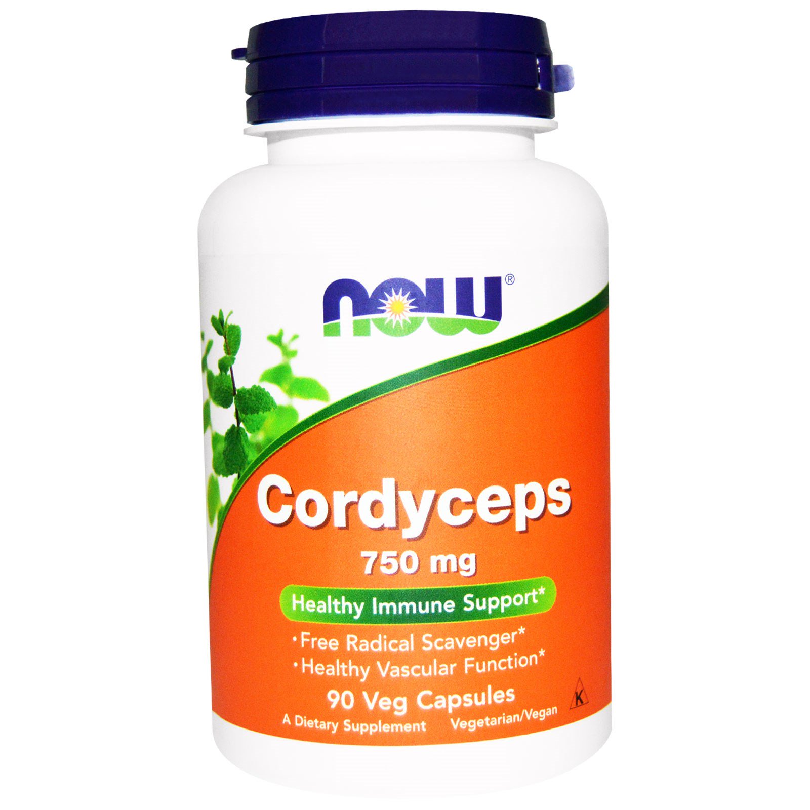 Now Foods, Cordyceps, 750 mg, 90 Cápsulas Vegetais