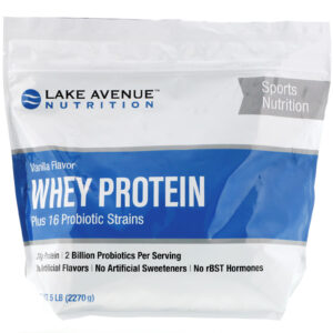 Lake Avenue Nutrition, Proteína Whey + Probióticos, Sabor Baunilha, 2.270 g (5 lb)