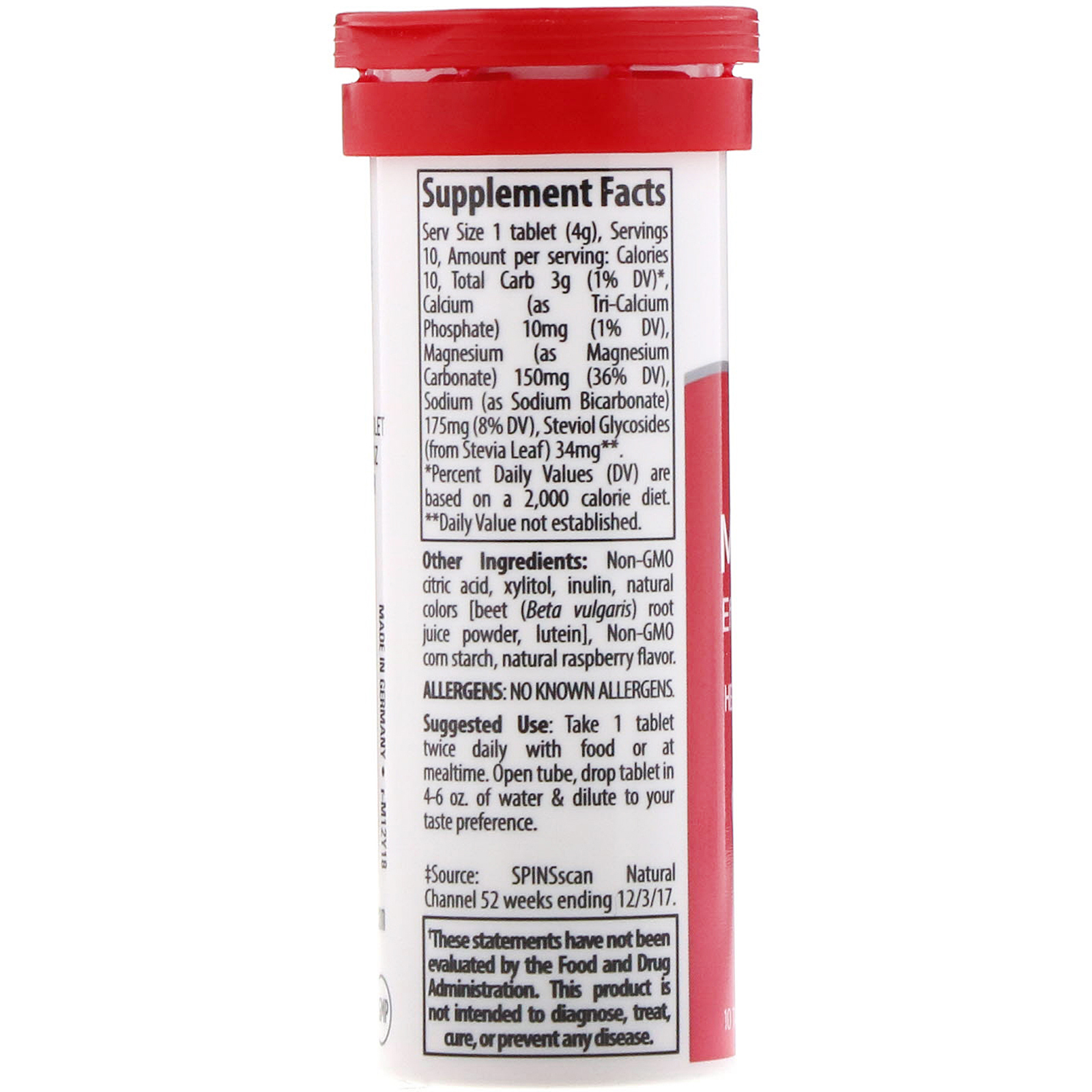 Trace Minerals Research, Magnesium Effervescent Tablets, Raspberry Flavor, 1.41 oz (40 g) - Imagem 2