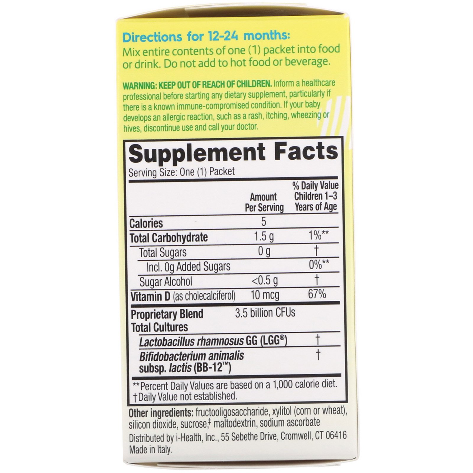 Culturelle, Probiotics, Baby, Grow + Thrive, Probiotics + Vitamin D Packets, 12-24 Months, 30 Single Serve Packets - Imagem 2