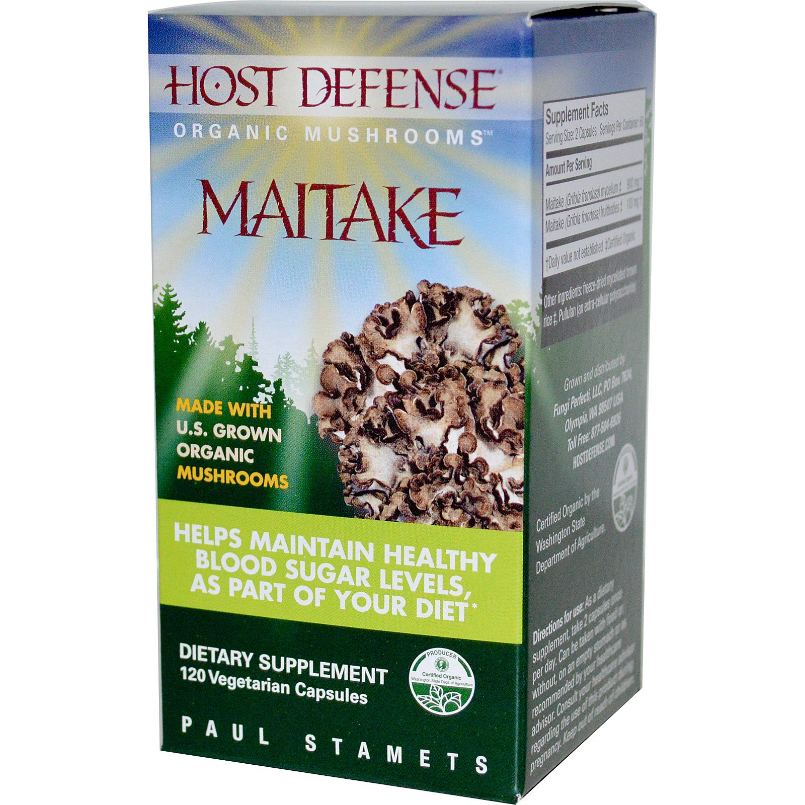 Fungi Perfecti, Maitake, 120 Cápsulas Vegetarianas