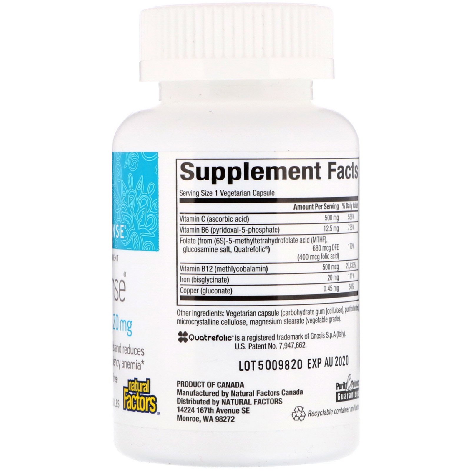 Natural Factors, WomenSense, IronSense, Glicinato de Ferro, 20 mg, 60 Cápsulas Vegetarianas - Imagem 2