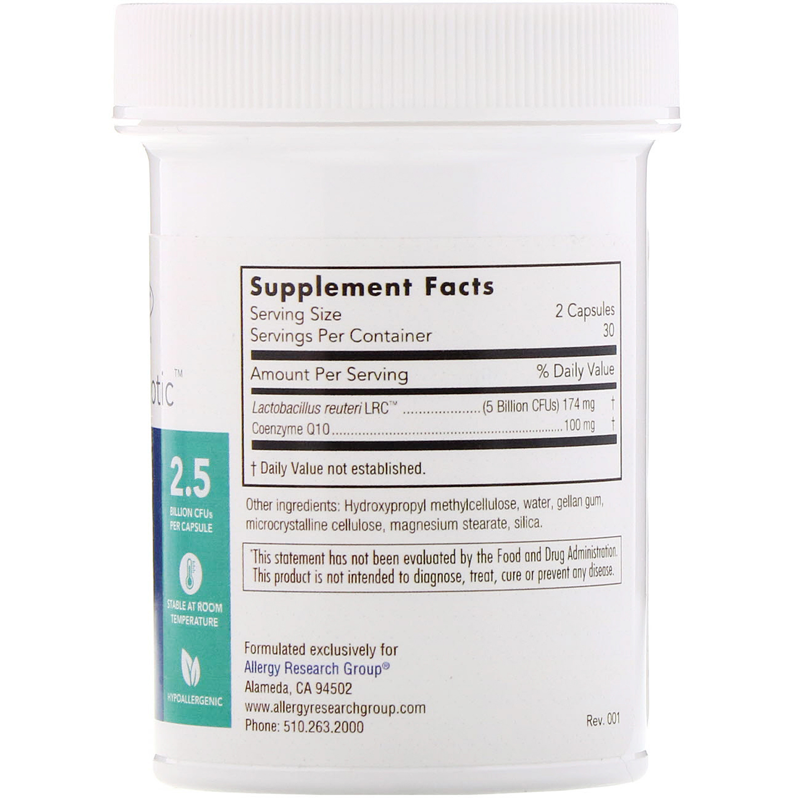 Allergy Research Group, Essential-Biotic, Heart with LRC and CoQ10, 2.5 Billion CFU, 60 Delayed-Release Vegetarian Capsules - Imagem 2