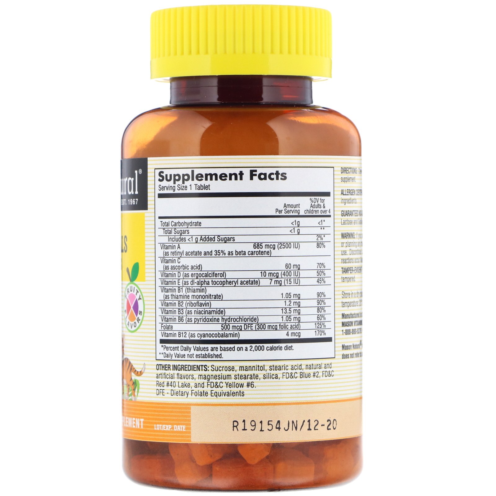 Mason Natural, Multivitamínico Little Animals, Sabores Frutados, 120 Comprimidos Mastigáveis - Imagem 2