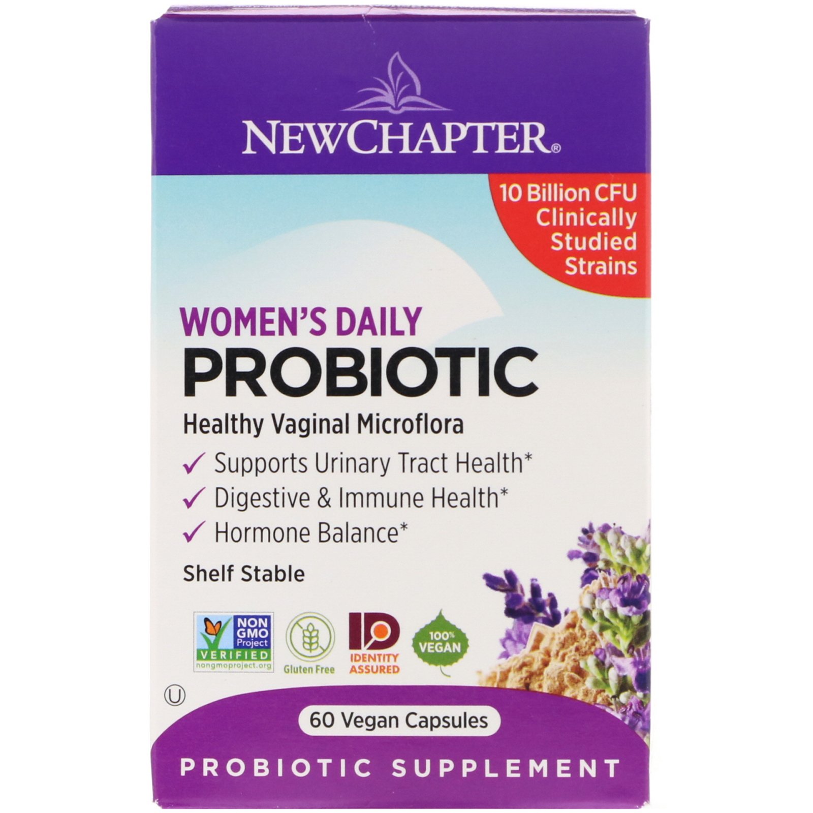 New Chapter, Probiótico Diário para Mulheres, 10 Bilhões de UFCs, 60 Cápsulas Veganas