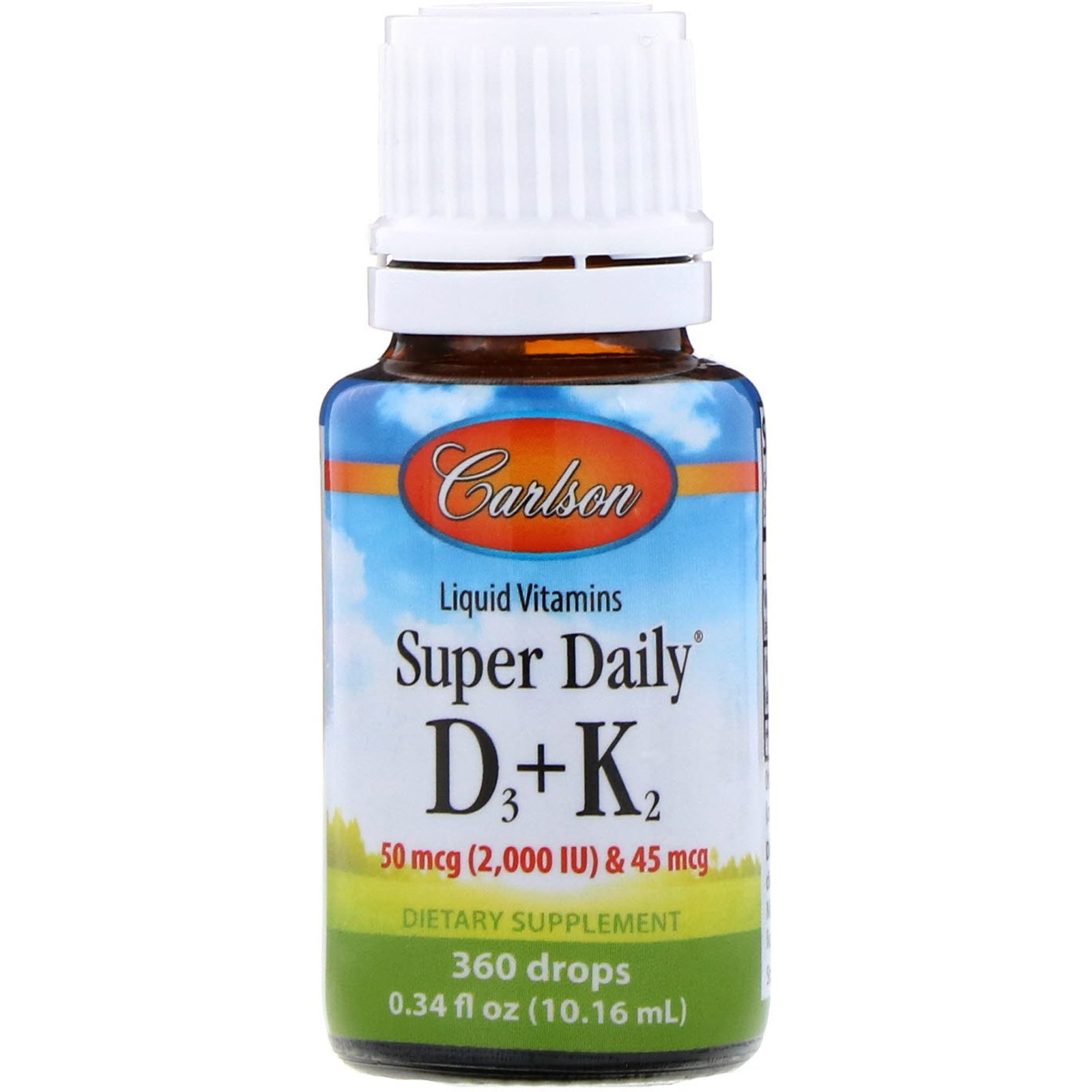 Carlson Labs, Vitaminas Líquidas, Super D3+K2 Diário, 50 mcg, 0,34 fl oz (10,16 ml) - Imagem 3