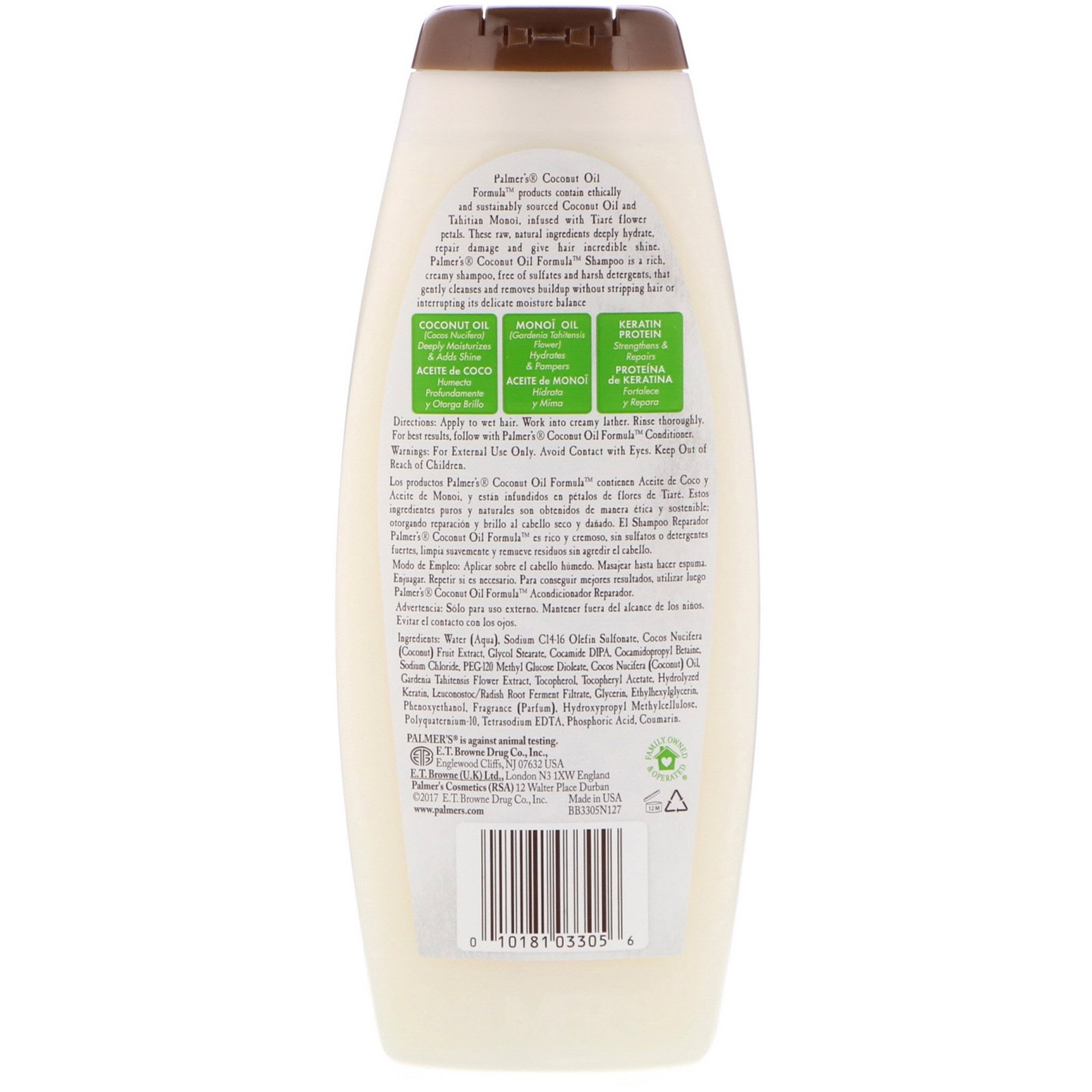 Palmer's, Shampoo Condicionador, Óleo de Coco, 400 ml (13,5 fl oz) - Imagem 2
