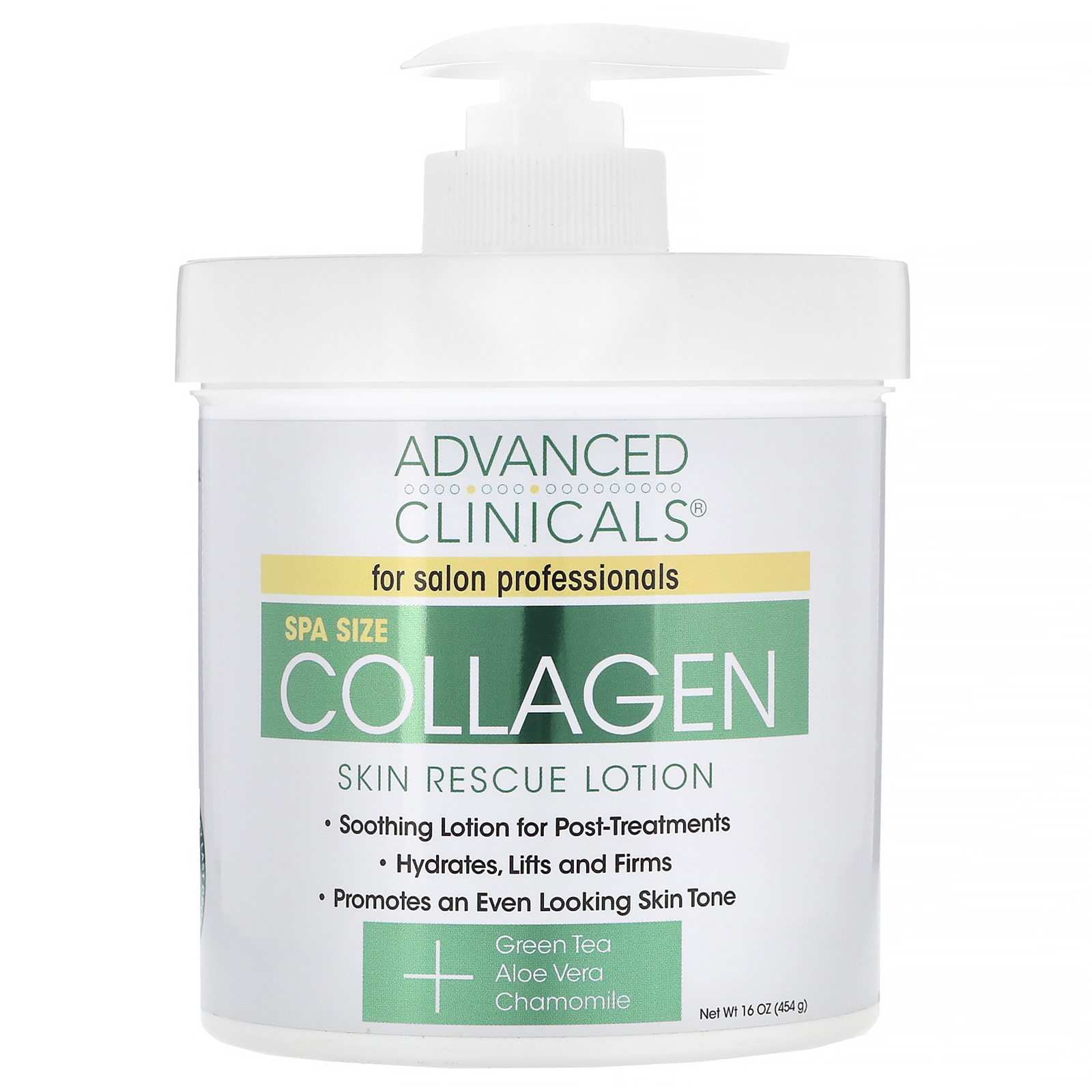 Advanced Clinicals, Colágeno, Loção de Resgate para a Pele, 454 g (16 oz)