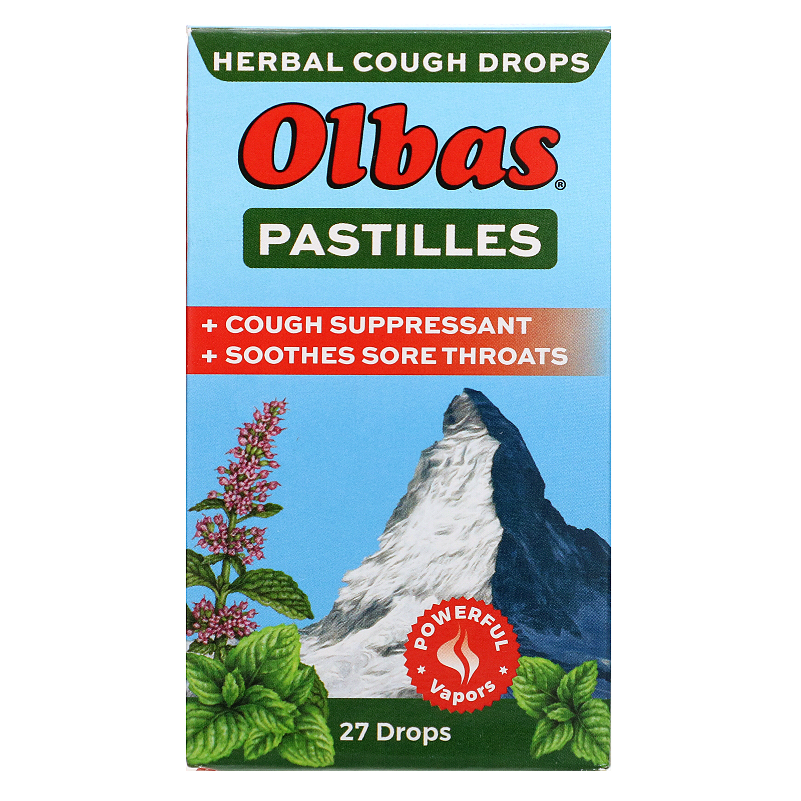 Olbas Therapeutic, Pastilhas, Pastilhas para Tosse de Ervas, Força Máxima, Mentol, 27 Gotas