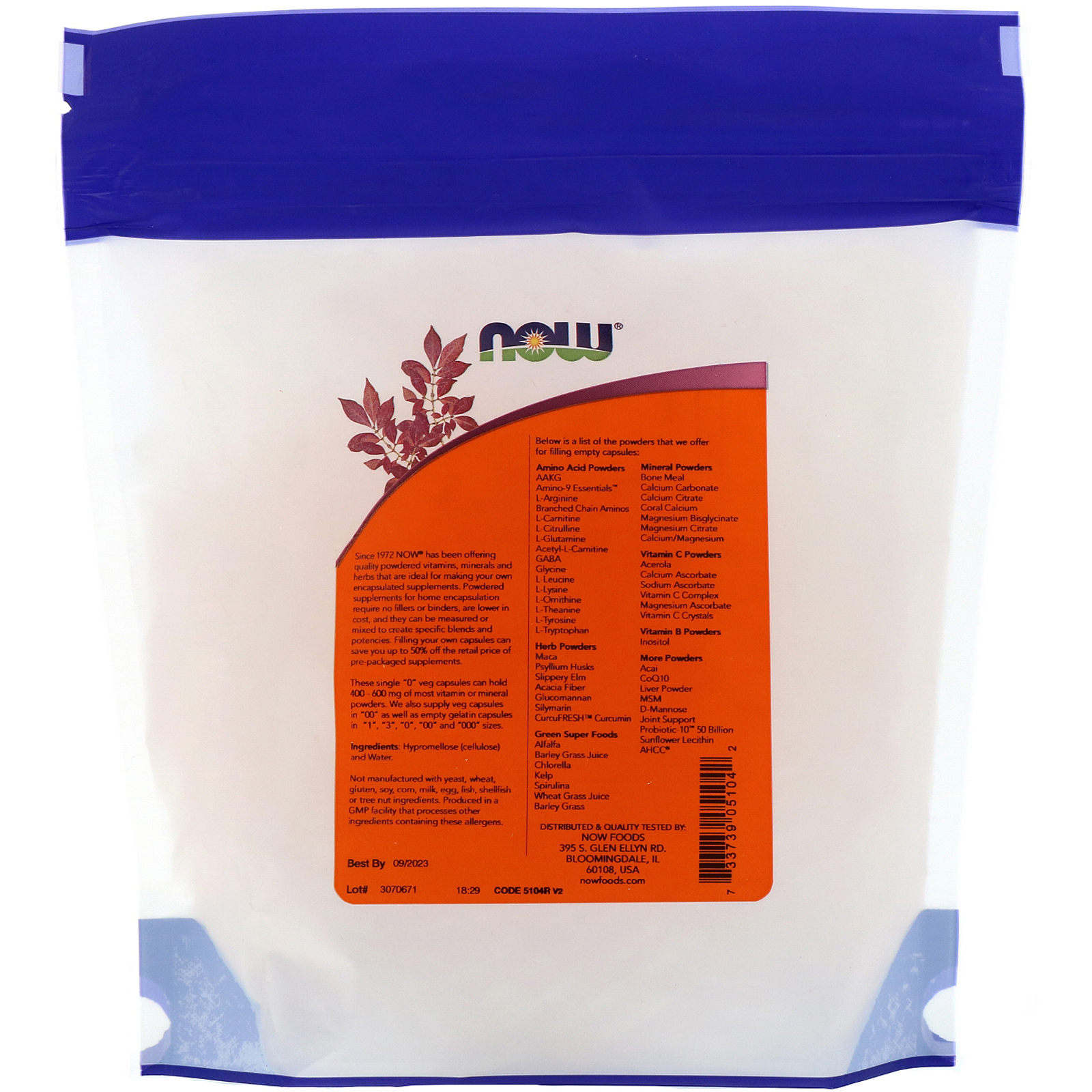 Now Foods, Cápsulas Vegetais Individuais "0", 1000 Cápsulas Vegetais Vazias - Imagem 2