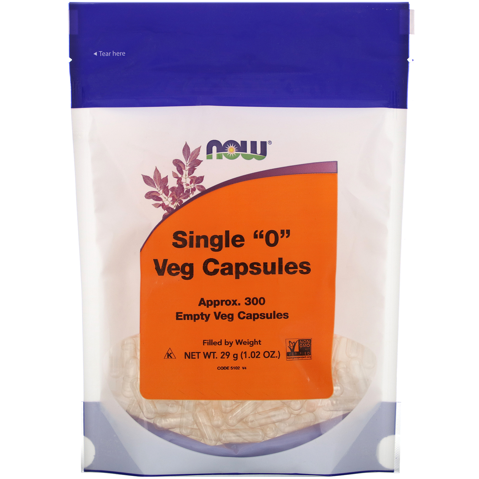 Now Foods, Cápsulas Vegetais Individuais “0”, Aprox. 300 Cápsulas Vegetais Vazias