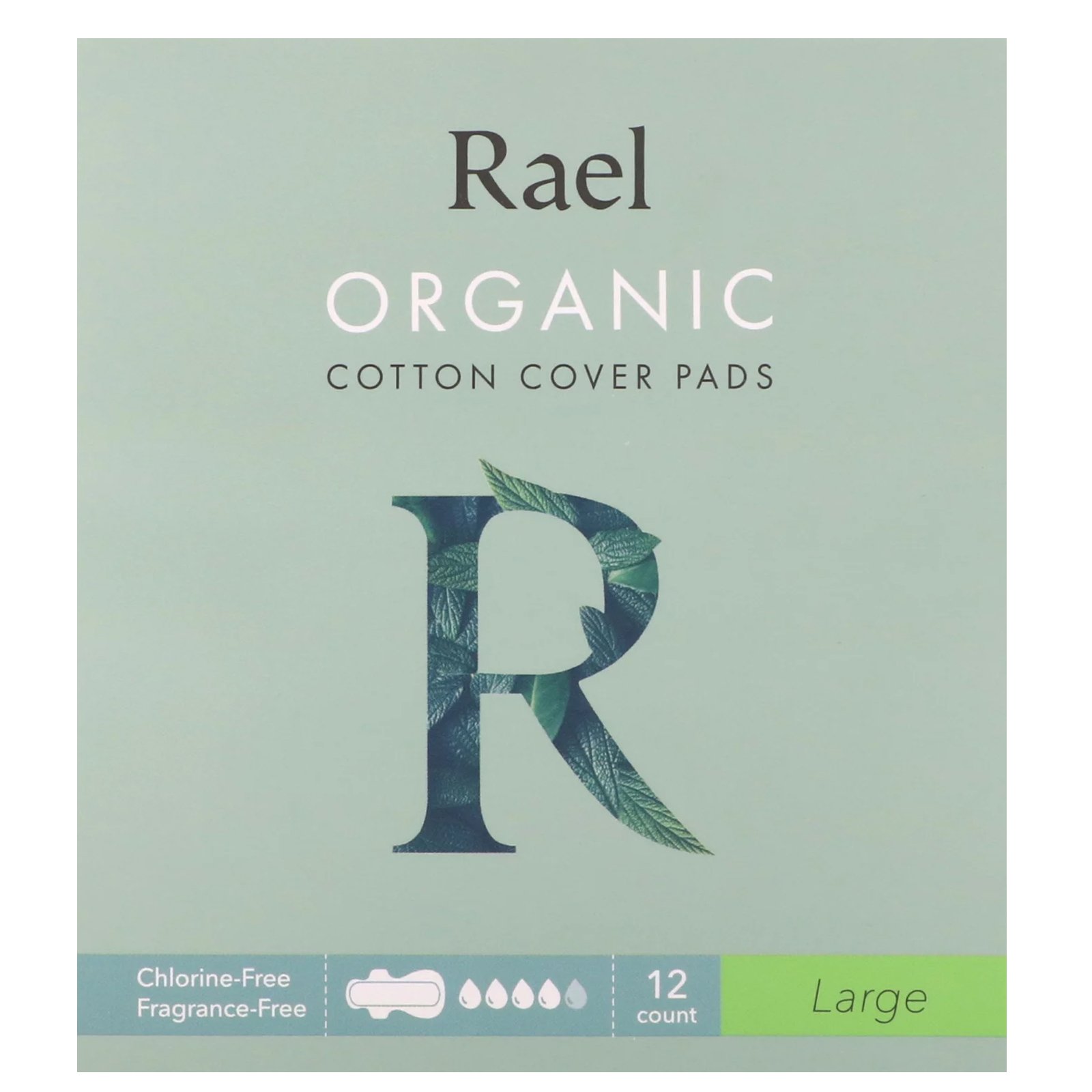 Rael, Absorvente Orgânico de Algodão, Grande, 12 Unidades
