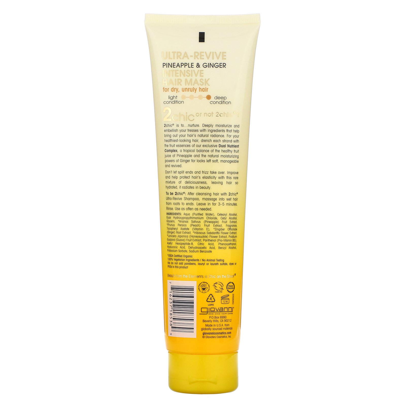 Giovanni, 2chic, Ultra-Revive, Máscara Intensiva para os Cabelos, Abacaxi e Gengibre, 5,1 fl oz (150 ml) - Imagem 2