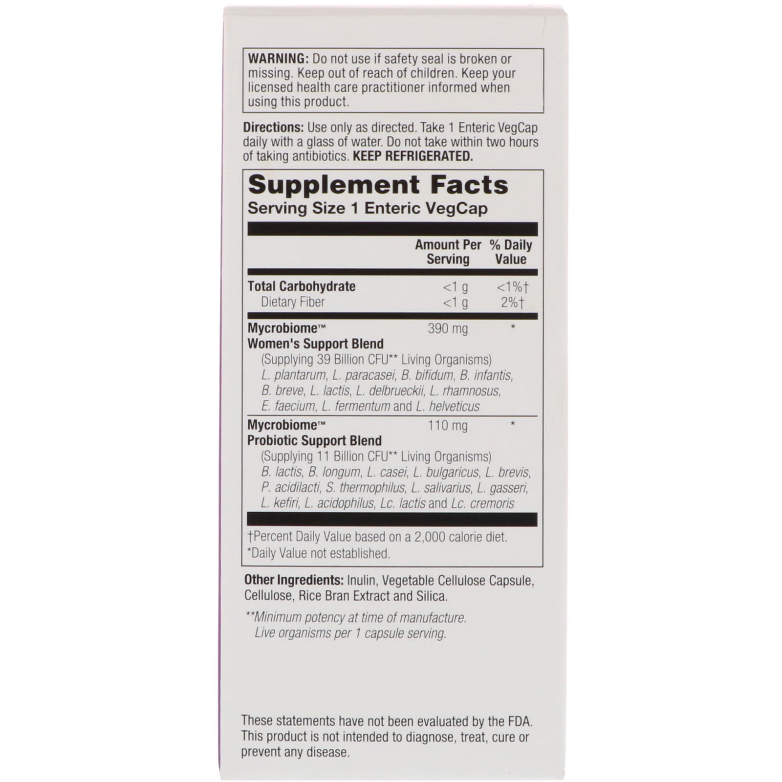 Solaray, Mycrobiome Probiotic, Women's Formula, 50 Billion, 30 Enteric VegCaps - Imagem 2