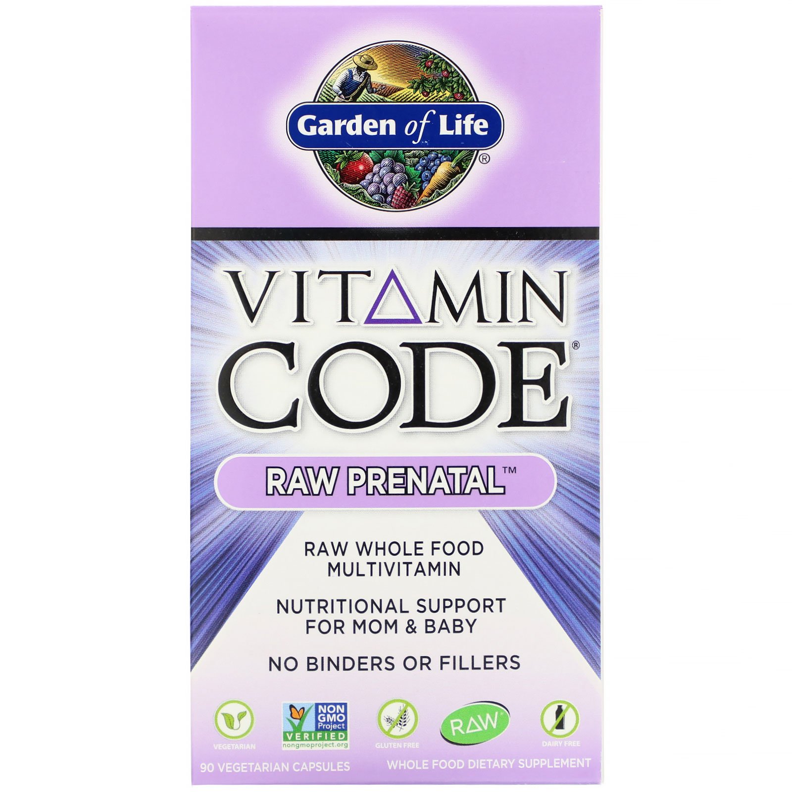 Garden of Life, Vitamin Code, Pré-Natal RAW, 90 Cápsulas Vegetais
