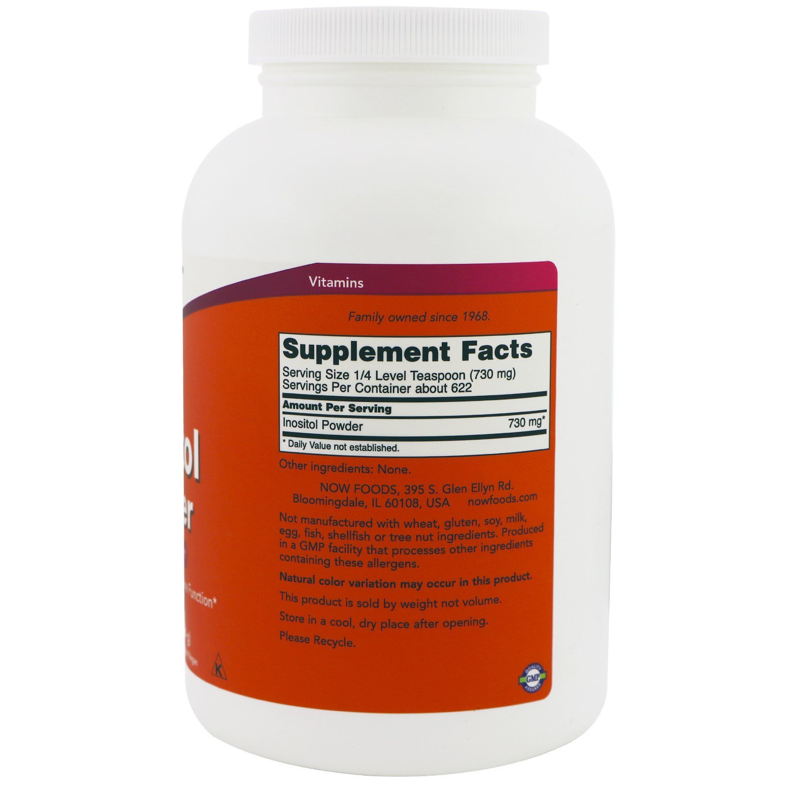 Now Foods, Inositol em Pó, 454 g (1 lb) - Imagem 2