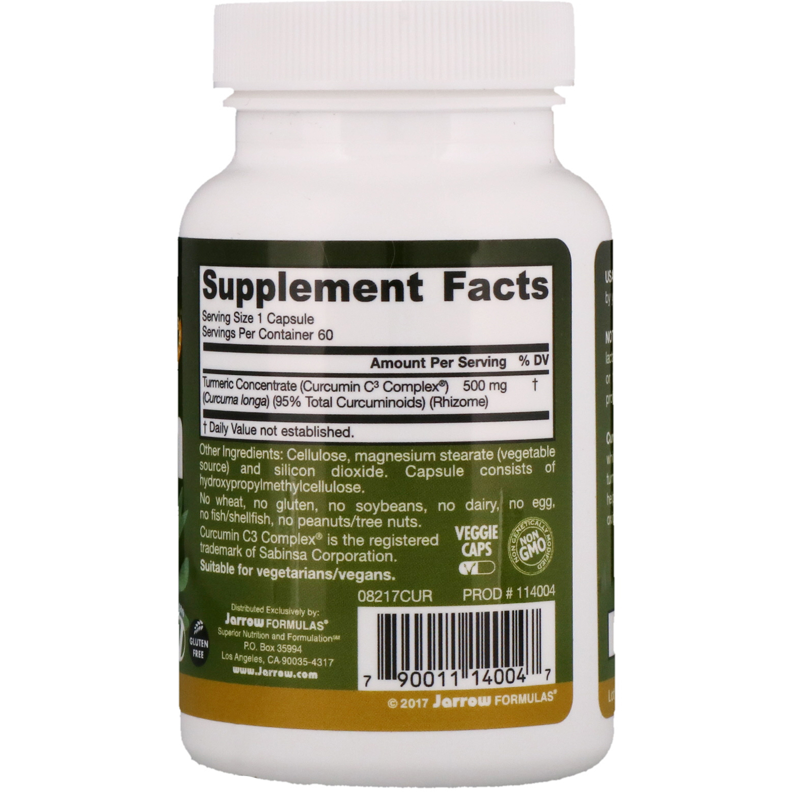 Jarrow Formulas, Curcumina 95, 500 mg, 60 Cápsulas Vegetais - Imagem 2