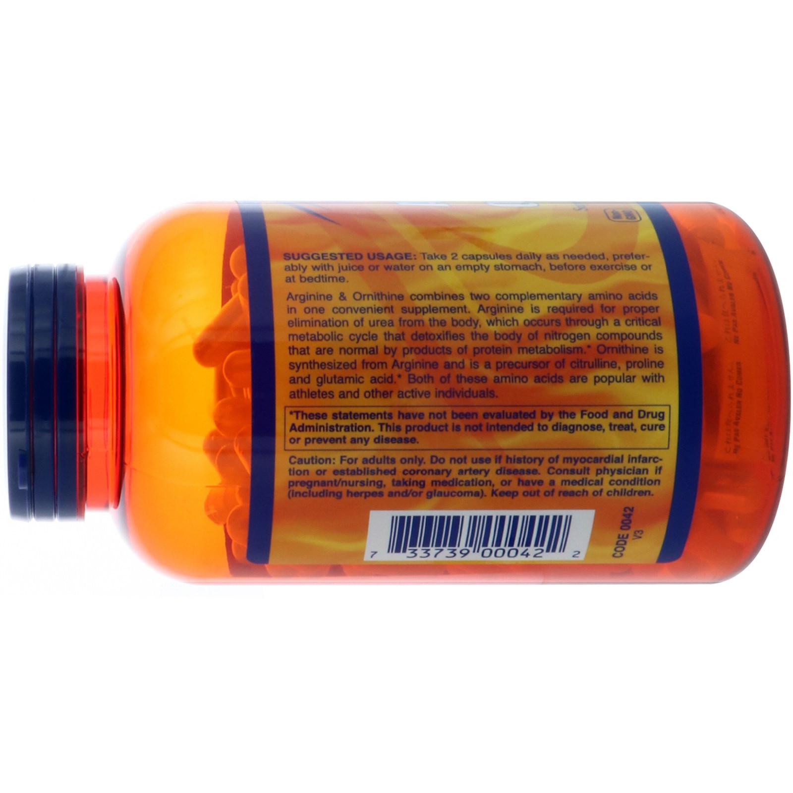 Now Foods, Sports, Arginine & Ornithine, 500/250, 250 Cápsulas - Imagem 3