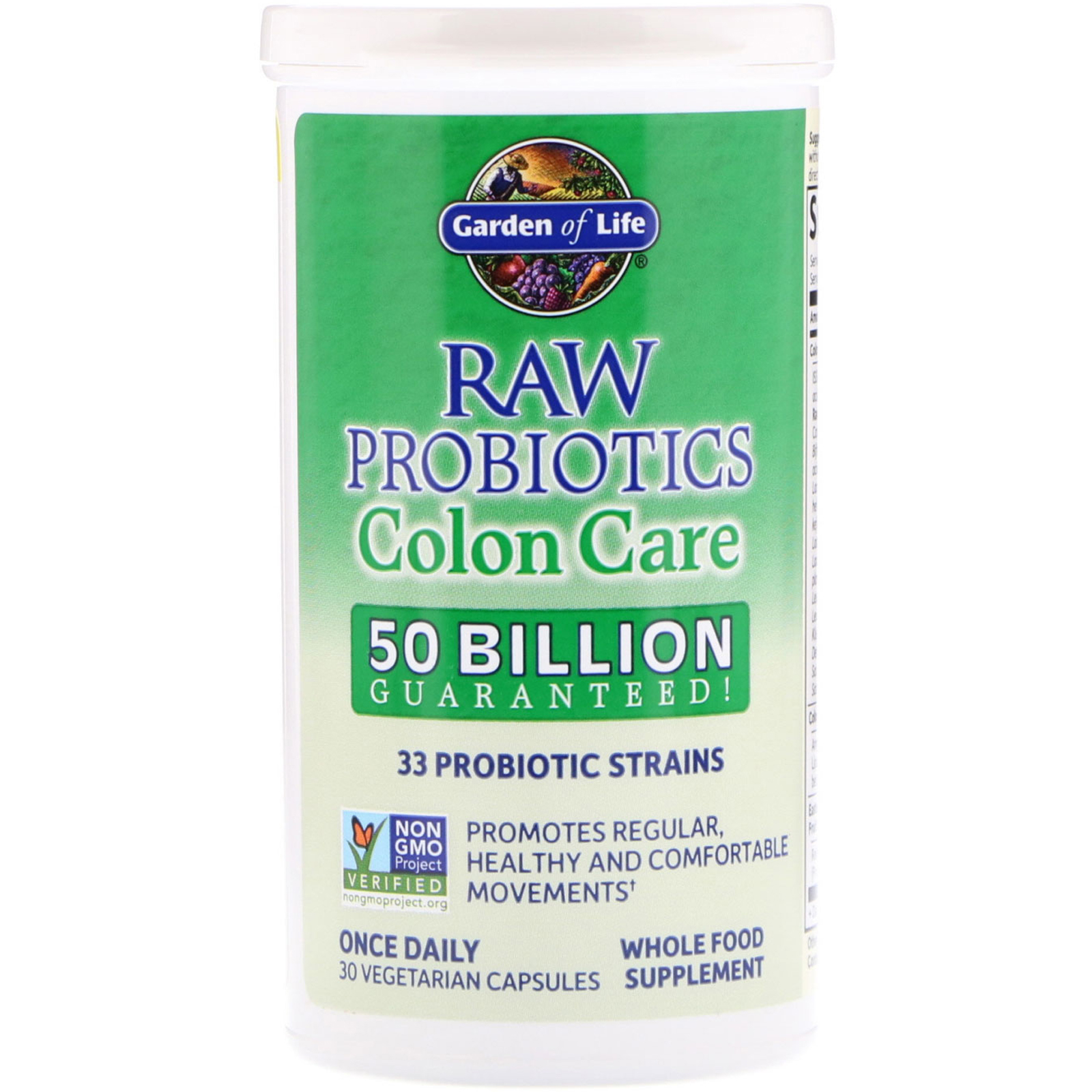 Garden of Life, Raw Probiotics, Colon Care, 30 Cápsulas Vegetais - Imagem 3