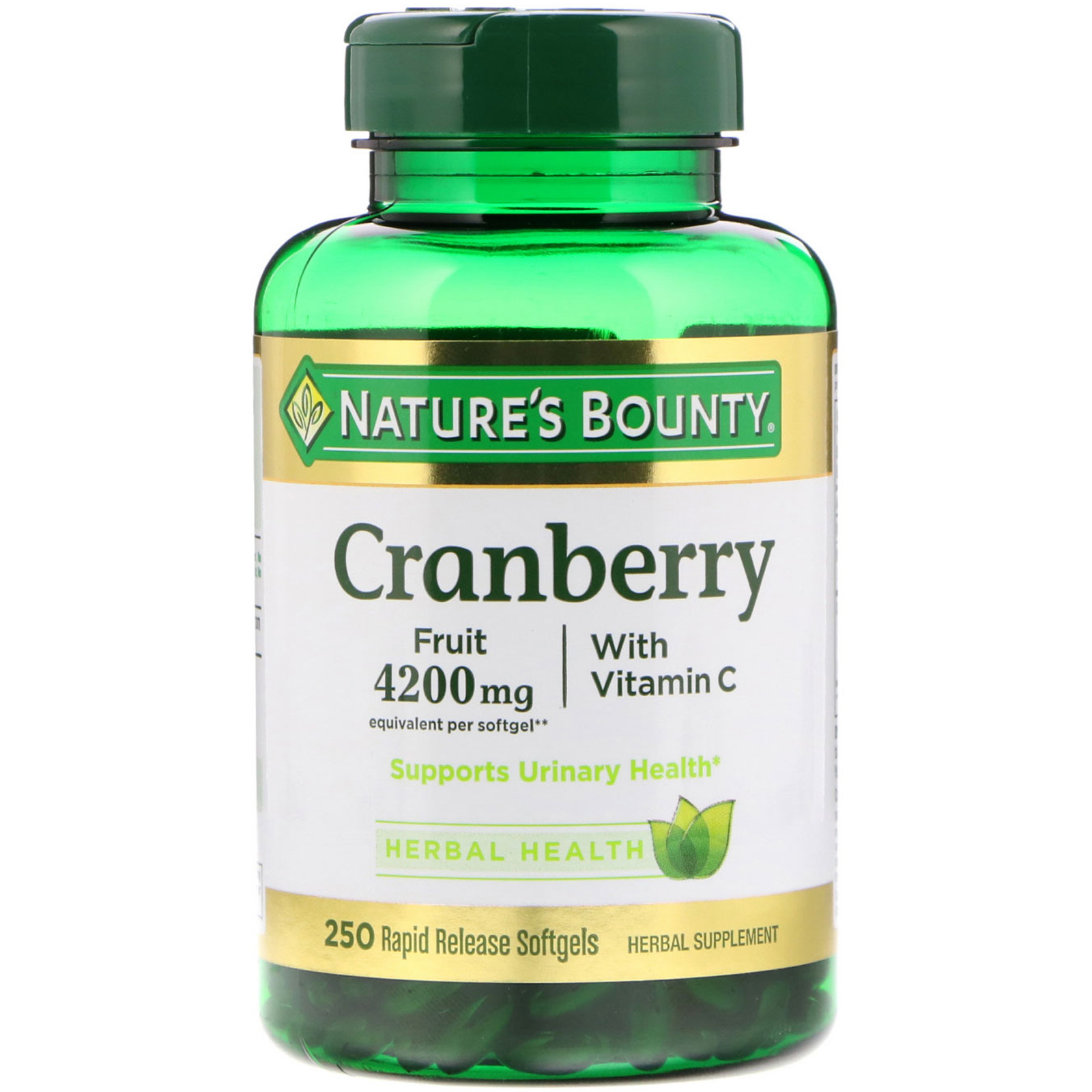 Nature's Bounty, Cranberry com Vitamina C, 250 Cápsulas Softgel de Liberação Rápida