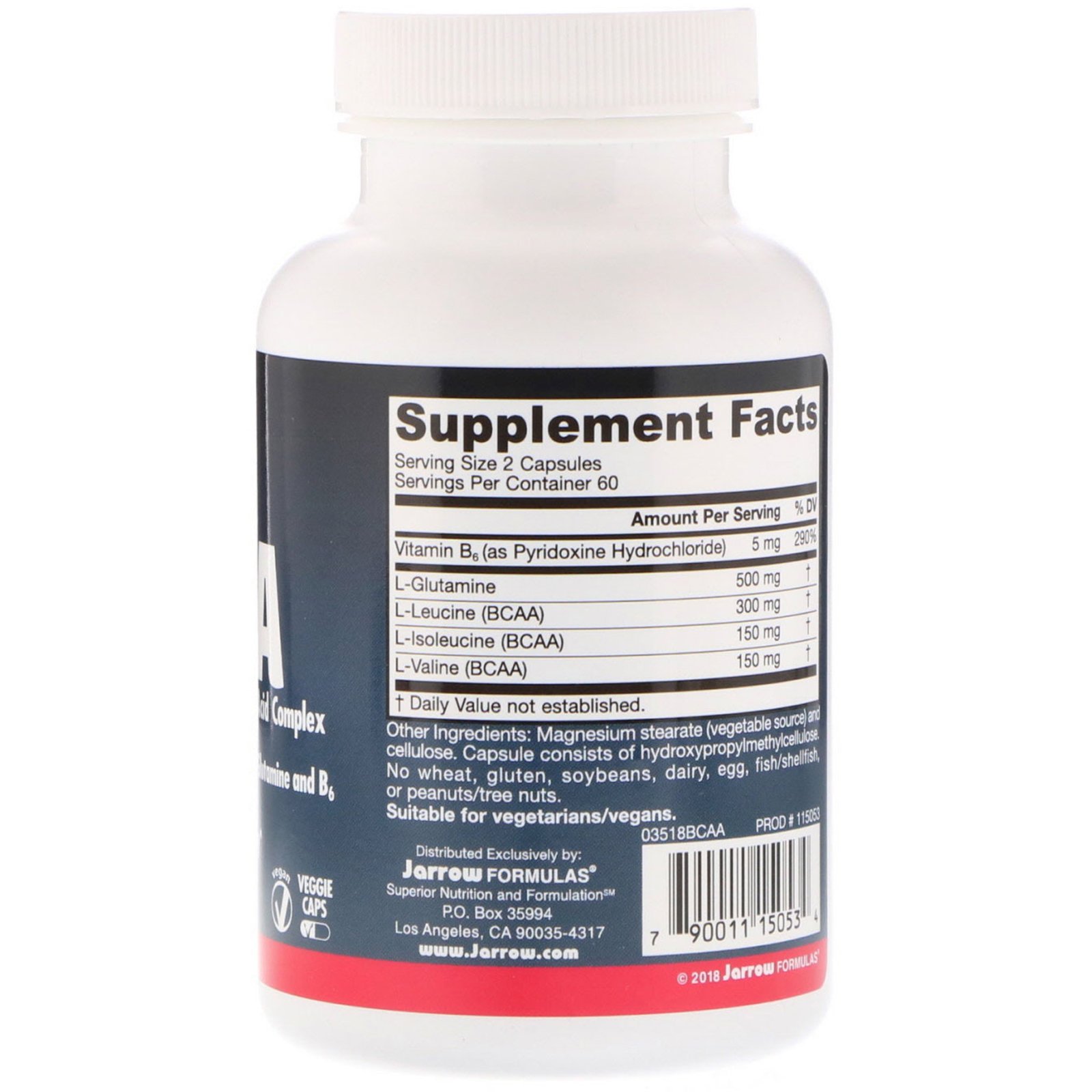 Jarrow Formulas, BCAA Complex, 120 Cápsulas Vegetais - Imagem 2