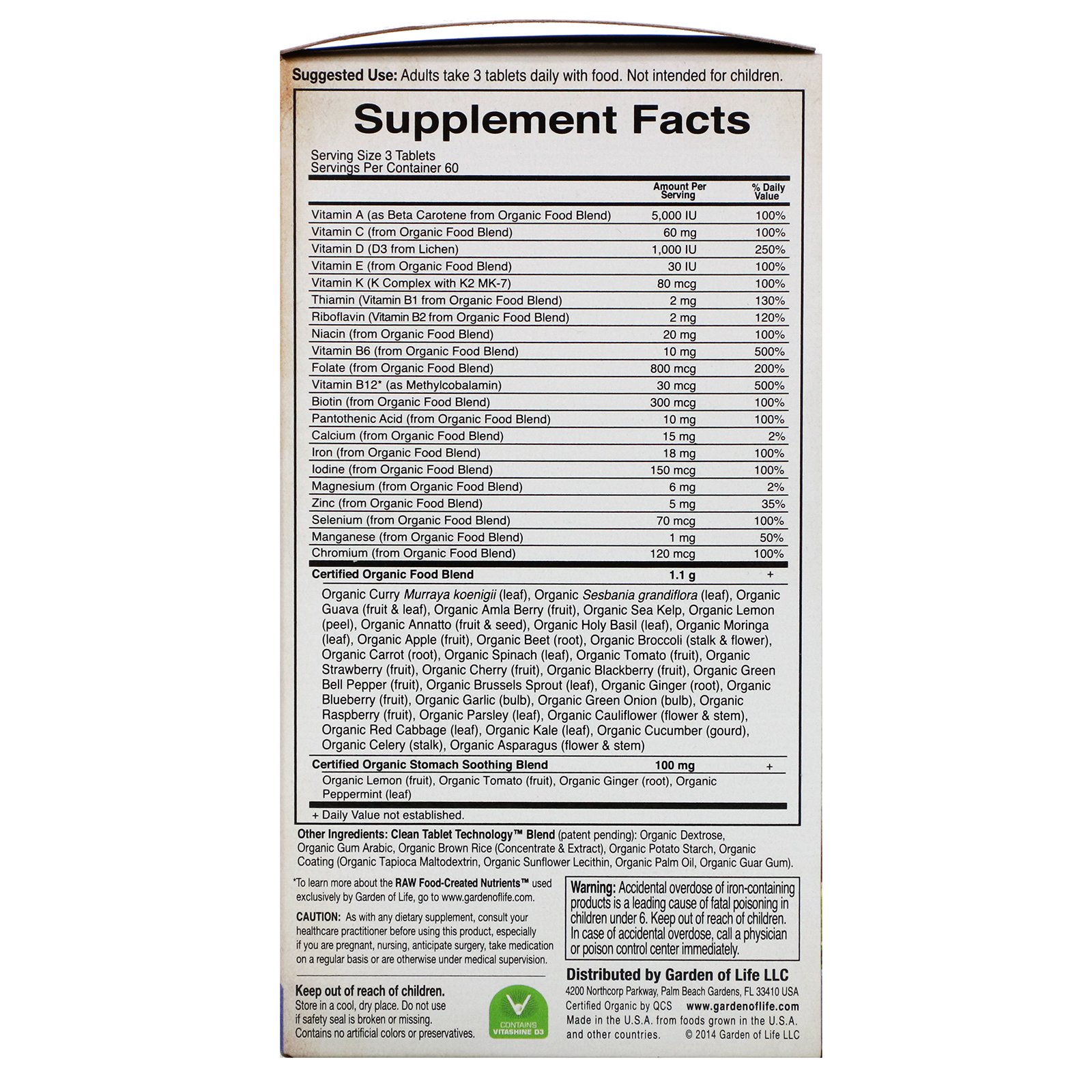 Garden of Life, MyKind Organics, Prenatal Multi, 180 Vegan Tablets - Imagem 2