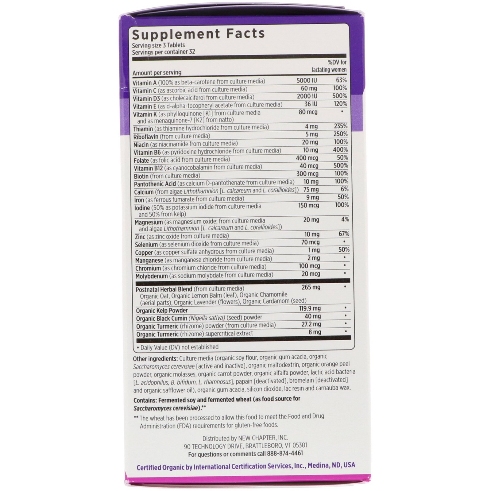 New Chapter, Perfect Postnatal, Multivitamin, 96 Tablets - Imagem 2