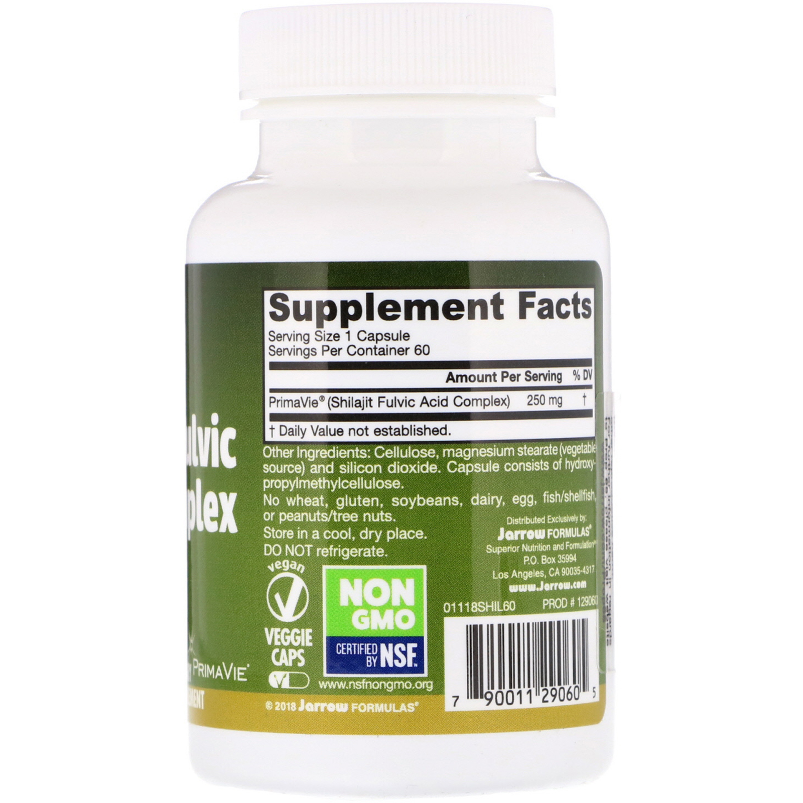 Jarrow Formulas, Complexo de Ácido Fúlvico Shilajit, 250 mg, 60 Cápsulas Vegetais - Imagem 2