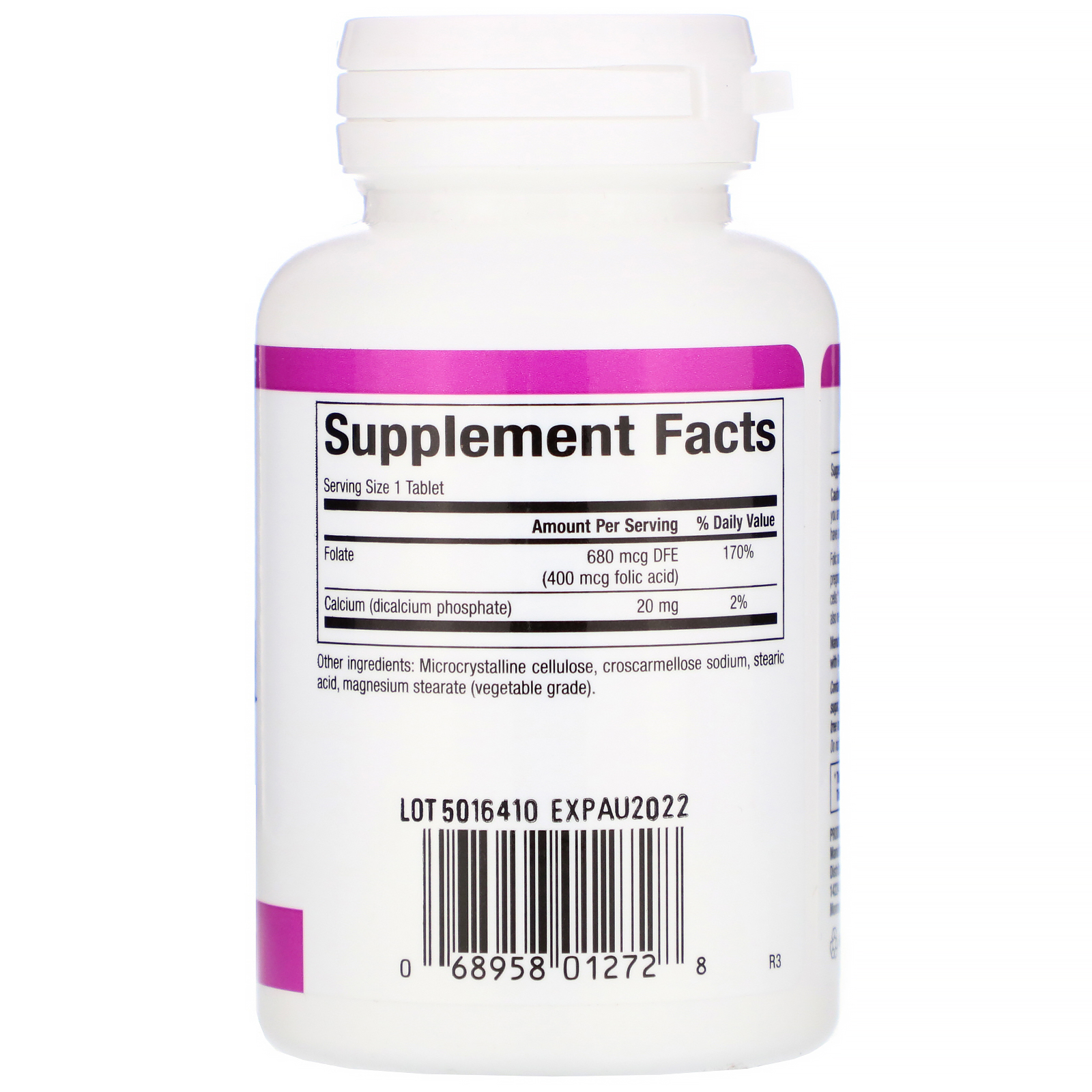 Natural Factors, Ácido Fólico, 400 mcg, 90 Tabletes - Imagem 2