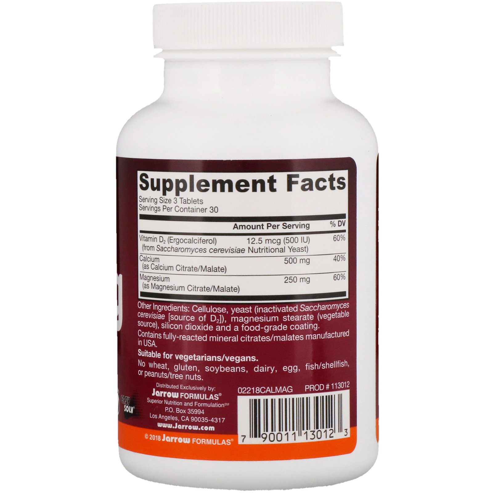 Jarrow Formulas, CalMag, Citrates/Malates, 90 Tablets - Imagem 2