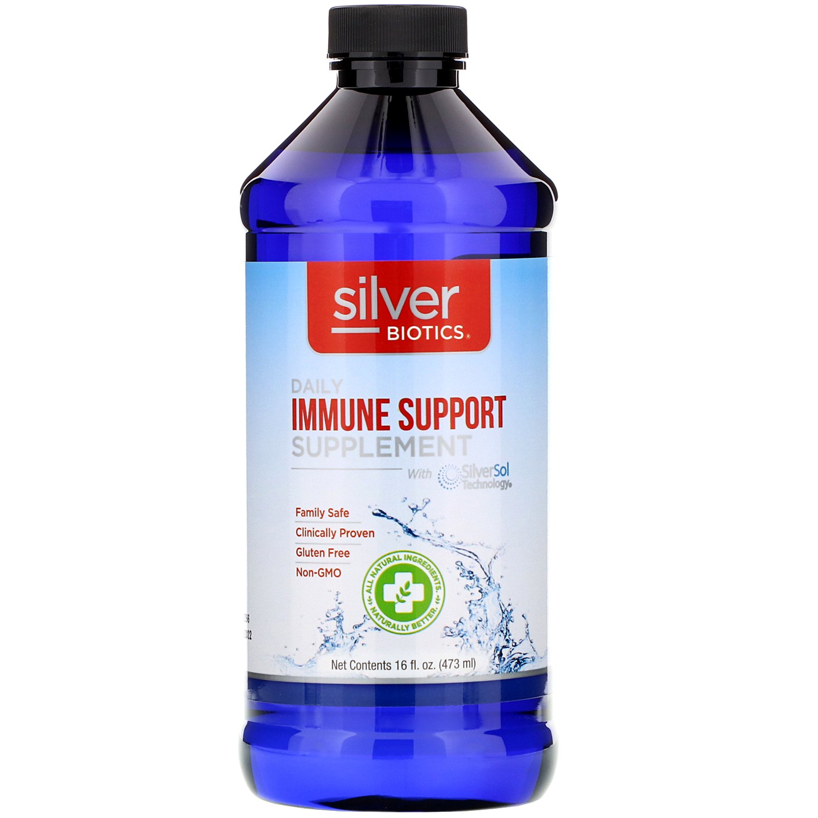 American Biotech Labs, Silver Biotics, Daily Immune Support Supplement with SilverSol Technology, 16 fl oz (473 ml)