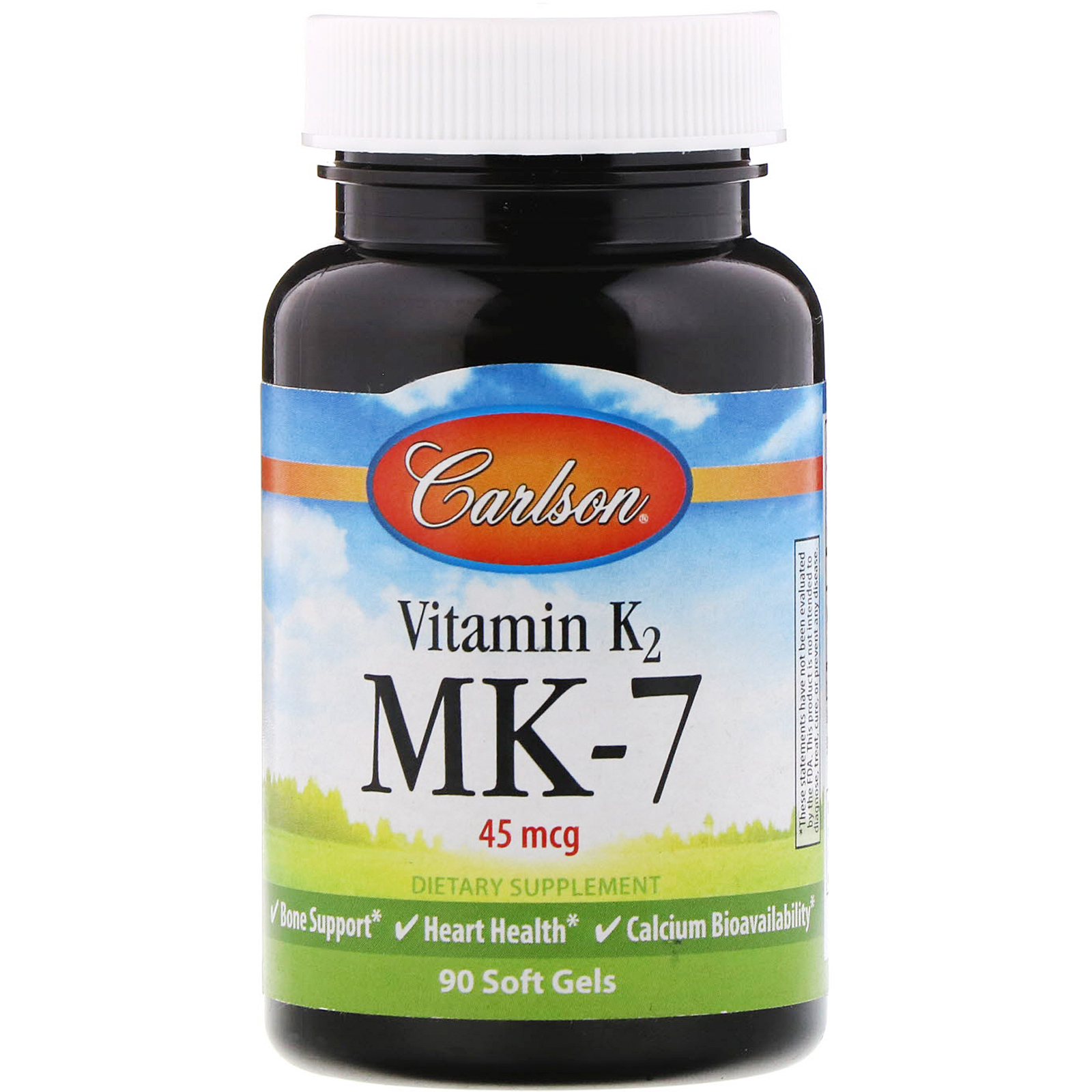 Carlson Labs, Vitamina K2 MK-7, 45 mcg, 90 Cápsulas de Softgel