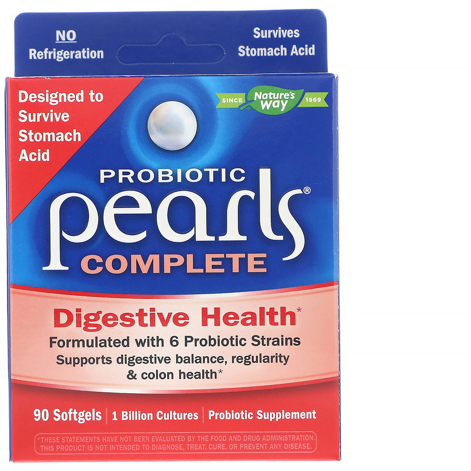 Nature's Way, Probiotic Pearls Complete, 90 cápsulas em gel