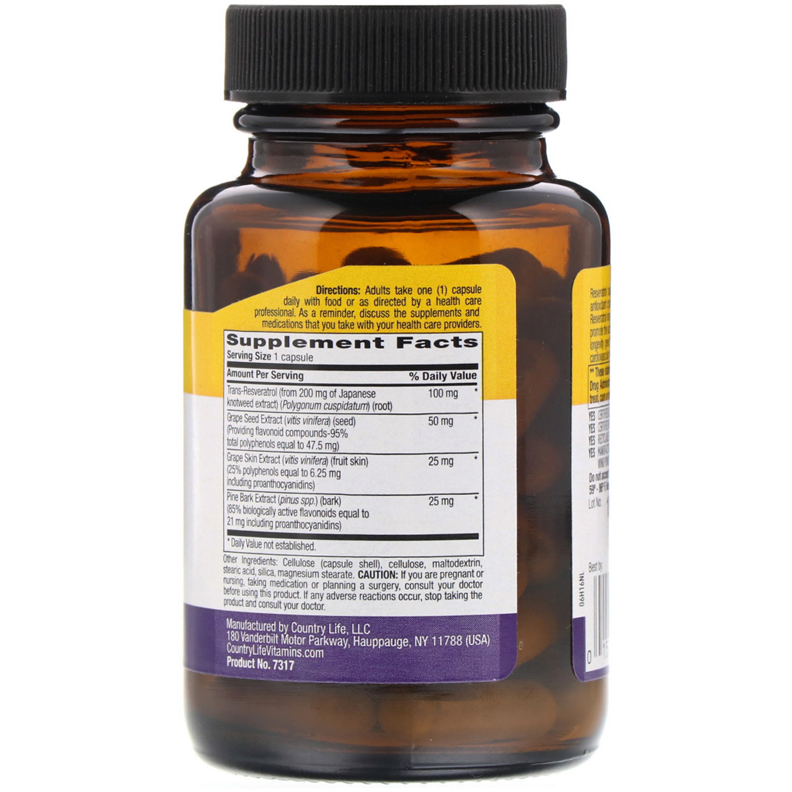 Country Life, Resveratrol Plus, 60 Vegan Capsules - Imagem 2