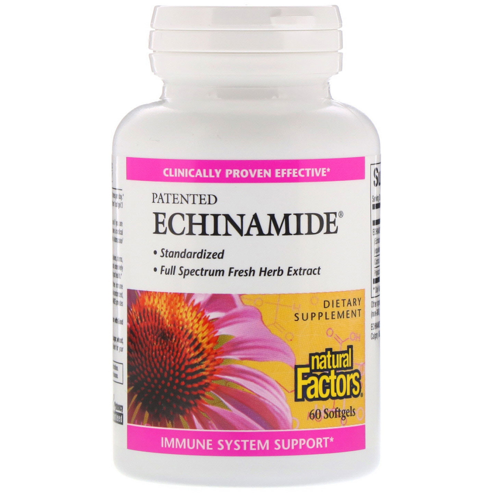 Natural Factors, Patented Echinamide, 60 Softgels - Imagem 3