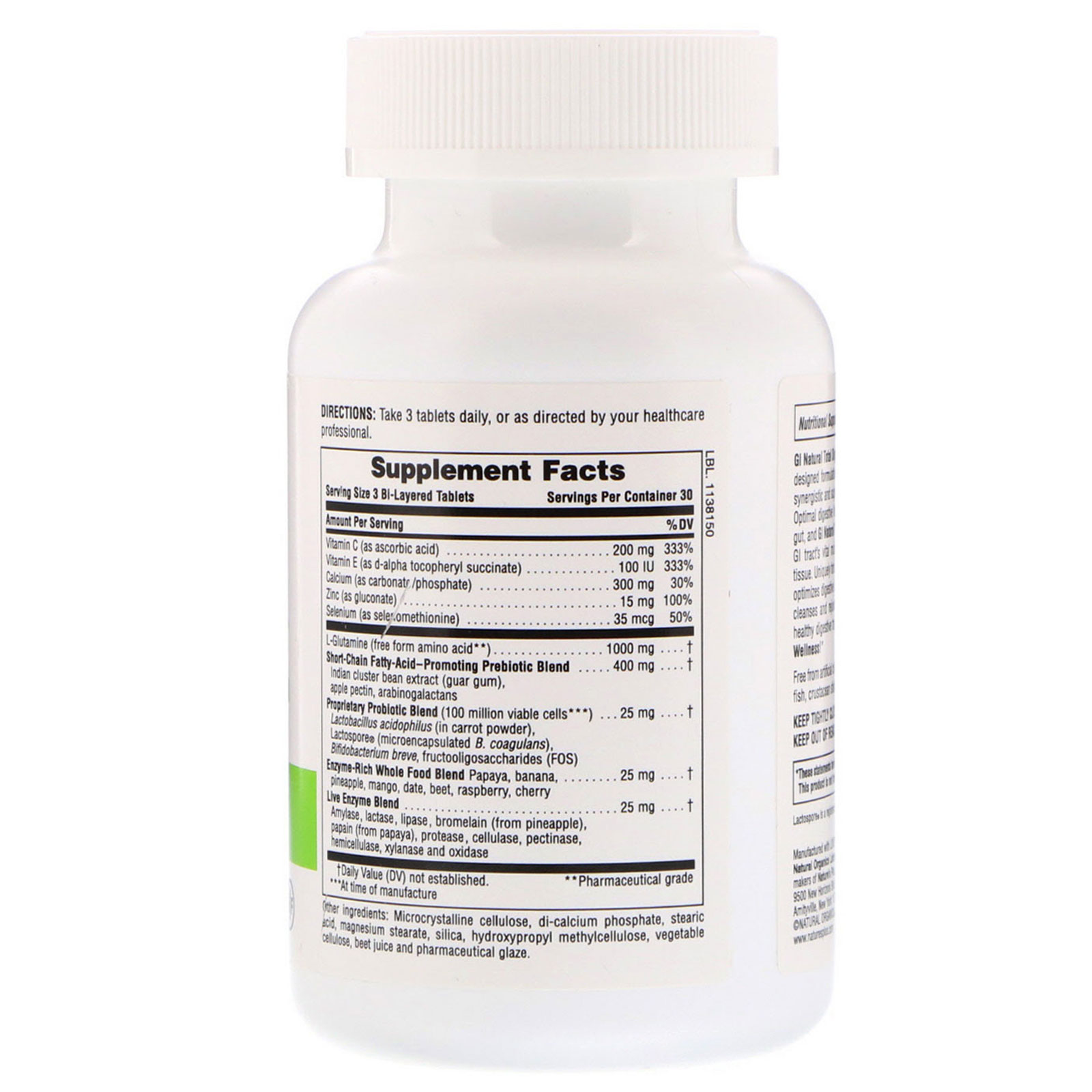Nature's Plus, Total Digestive Wellness, GI Natural, 90 Bi-Layered Tablets - Imagem 2