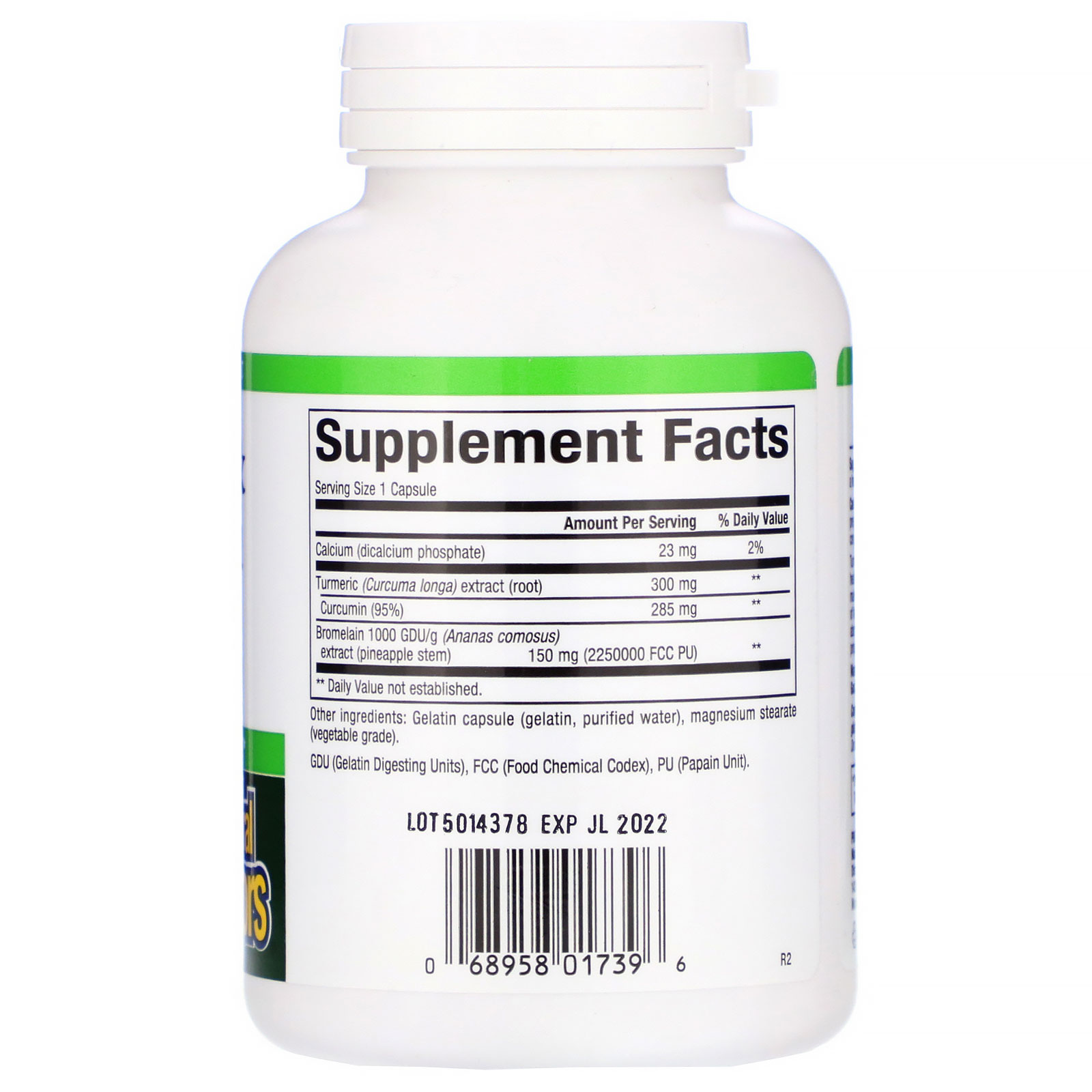 Natural Factors, Cúrcuma e Bromelaína, 450 mg, 180 Cápsulas - Imagem 2