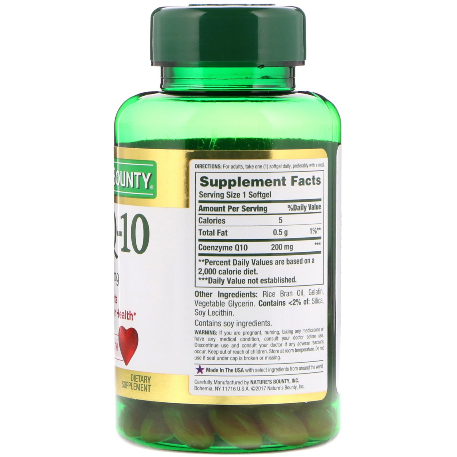 Nature's Bounty, CoQ-10, 200 mg, 80 Cápsulas Gelatinosas de Liberação Rápida - Imagem 2