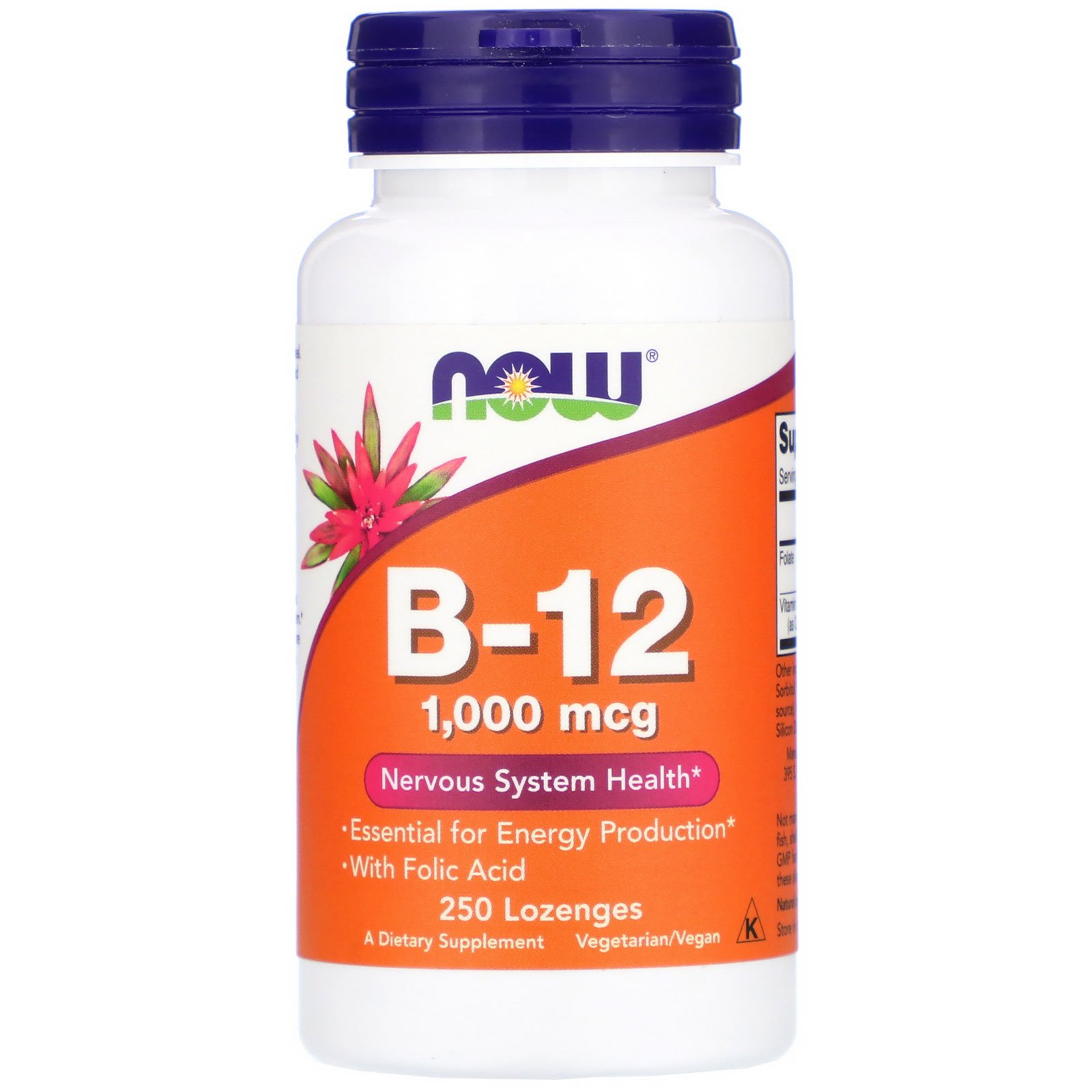 Now Foods, B-12, 1.000 mcg, 250 Pastilhas
